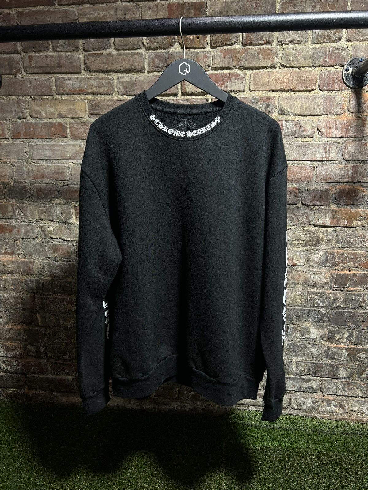 Chrome Hearts Chrome Hearts Neck Script Black Crewneck Size US M / EU 48-50 / 2 - 1 Thumbnail