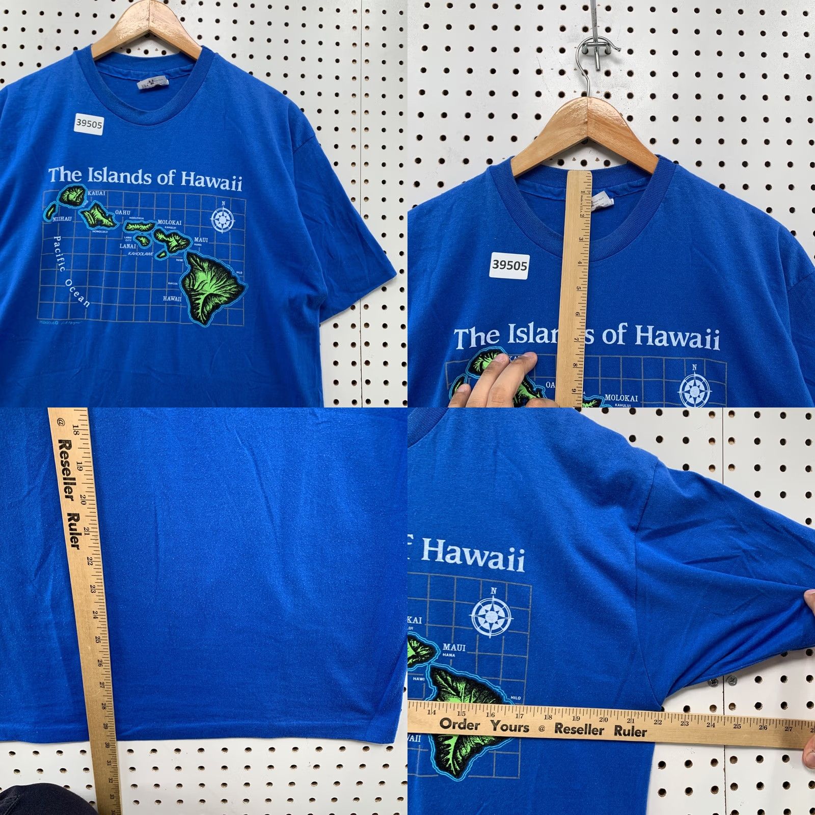 Hanes VINTAGE Hanes Hawaii Shirt Mens XL Blue 80s Maui Map 80s Beach Graphic Print T-Shirt Size US XL / EU 56 / 4 - 9 Thumbnail