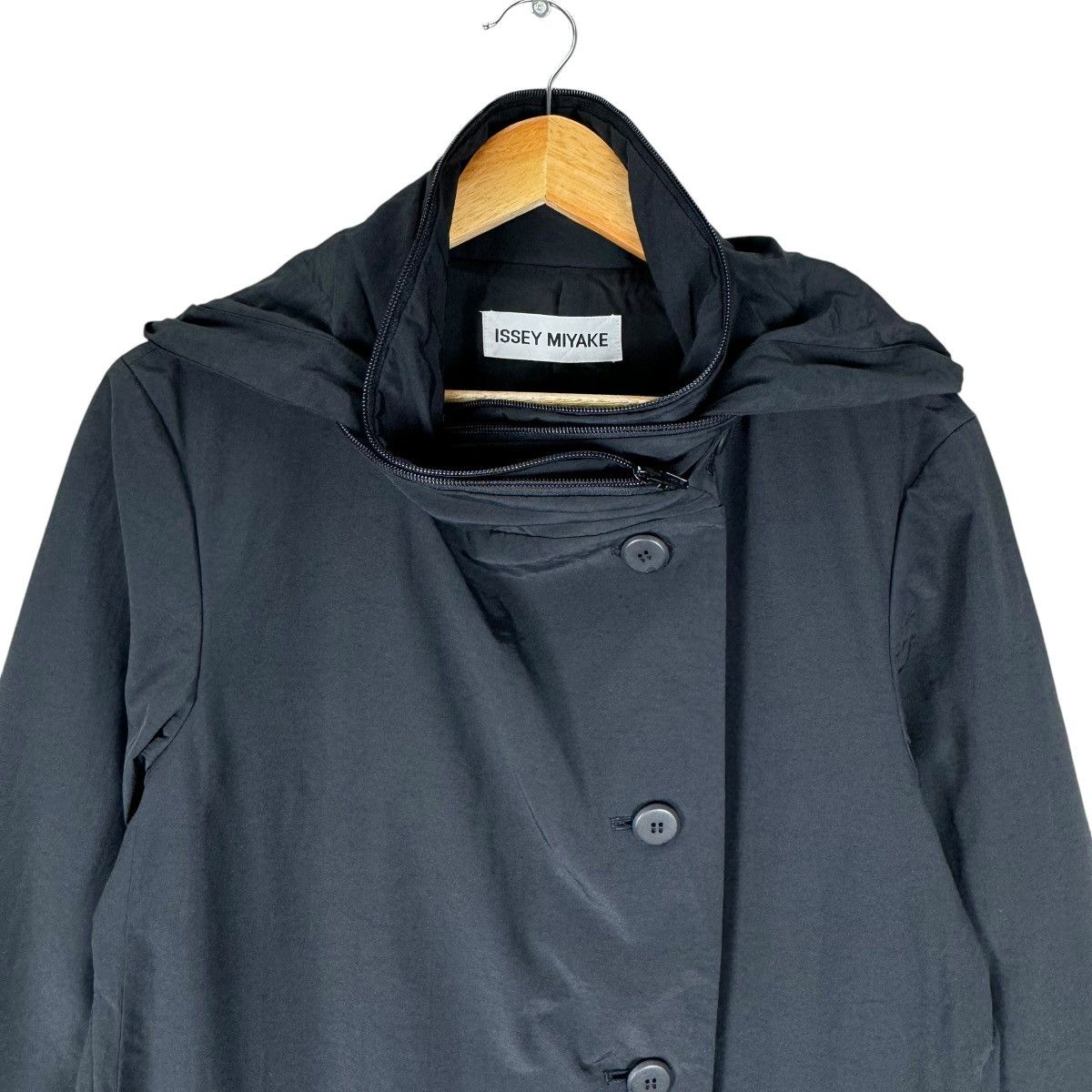 Issey Miyake × Japanese Brand 🌟ISSEY MIYAKE HOODIE SPIRAL COLLAR LONG COAT JACKET Size M / US 6-8 / IT 42-44 - 5 Thumbnail