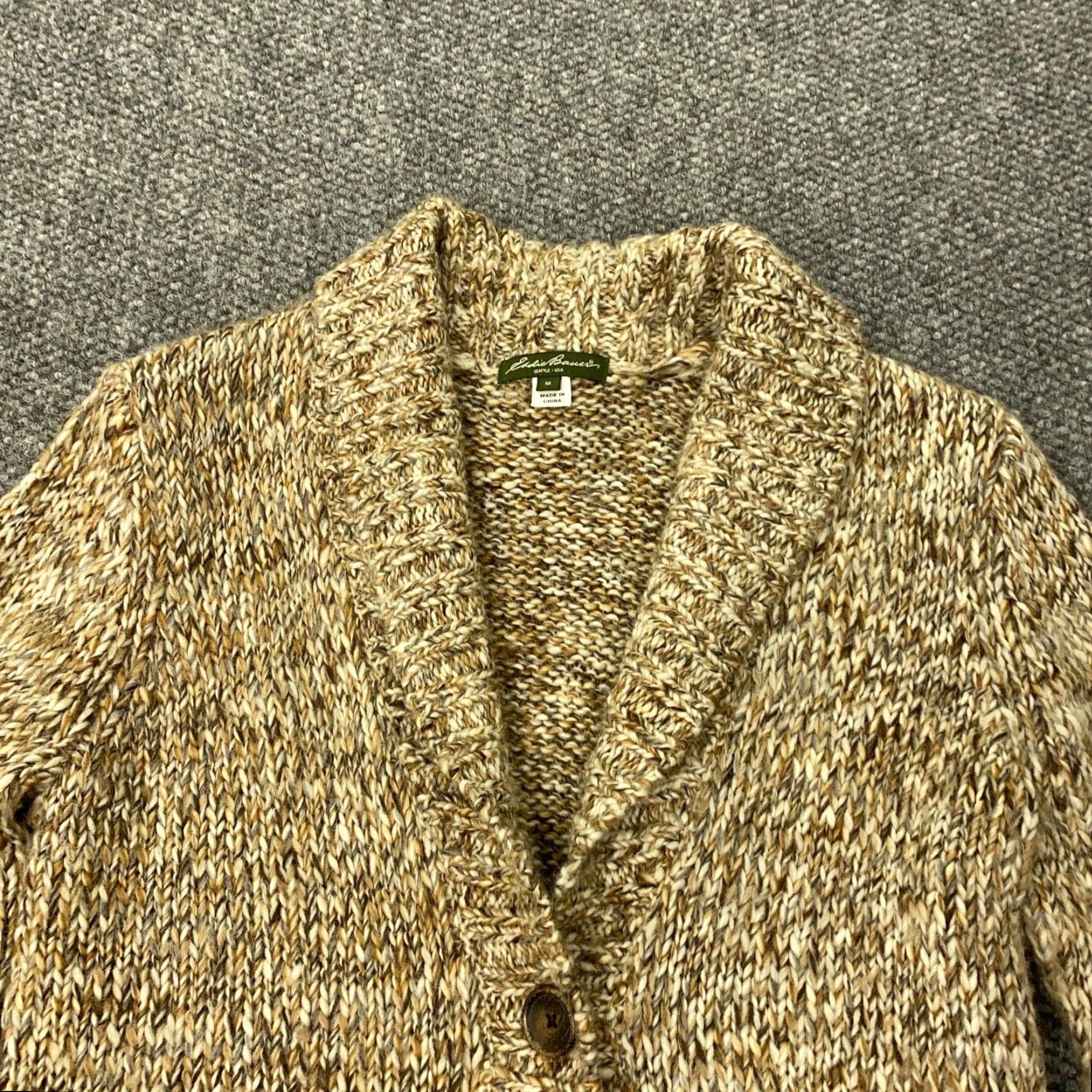 Eddie Bauer VINTAGE Eddie Bauer Cardigan Sweater Women's Medium Brown Marled Wool Blend Knit Pockets 90s Womens Size M / US 6-8 / IT 42-44 - 2 Thumbnail