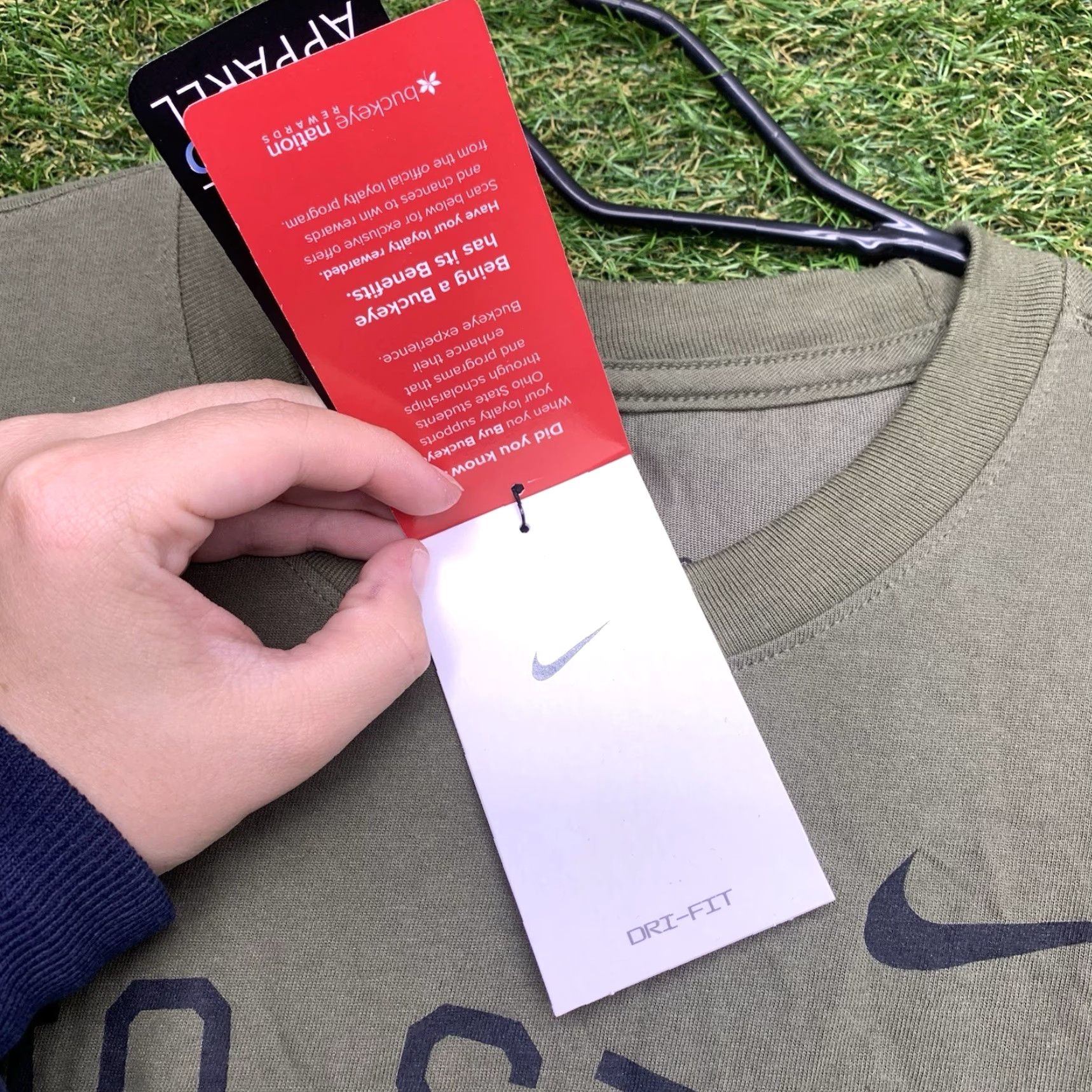 Nike Nike Shirt Mens OSU Dri-Fit Salute to Service Ohio State Buckeyes Green Crew Neck Short Sleeve M Size US M / EU 48-50 / 2 - 7 Thumbnail