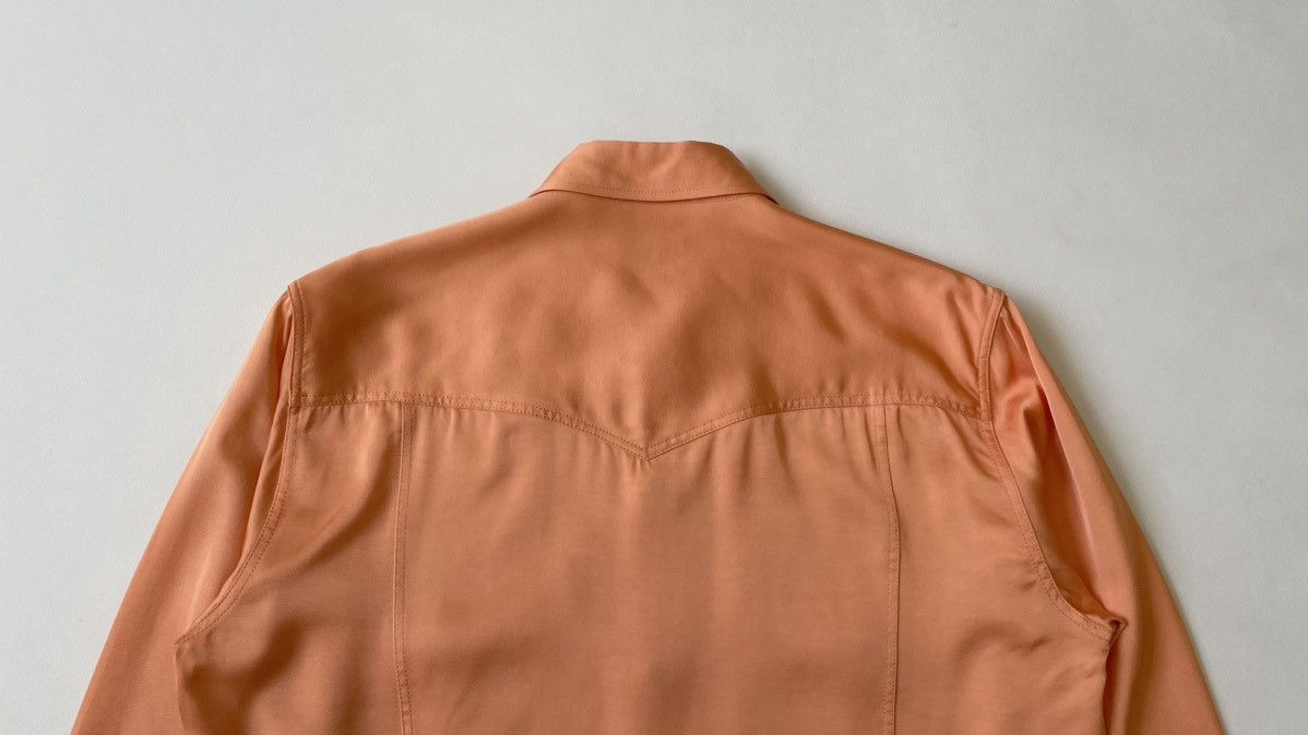 Dries Van Noten Salmon Peach Satin Western Shirt Size US M / EU 48-50 / 2 - 13 Thumbnail