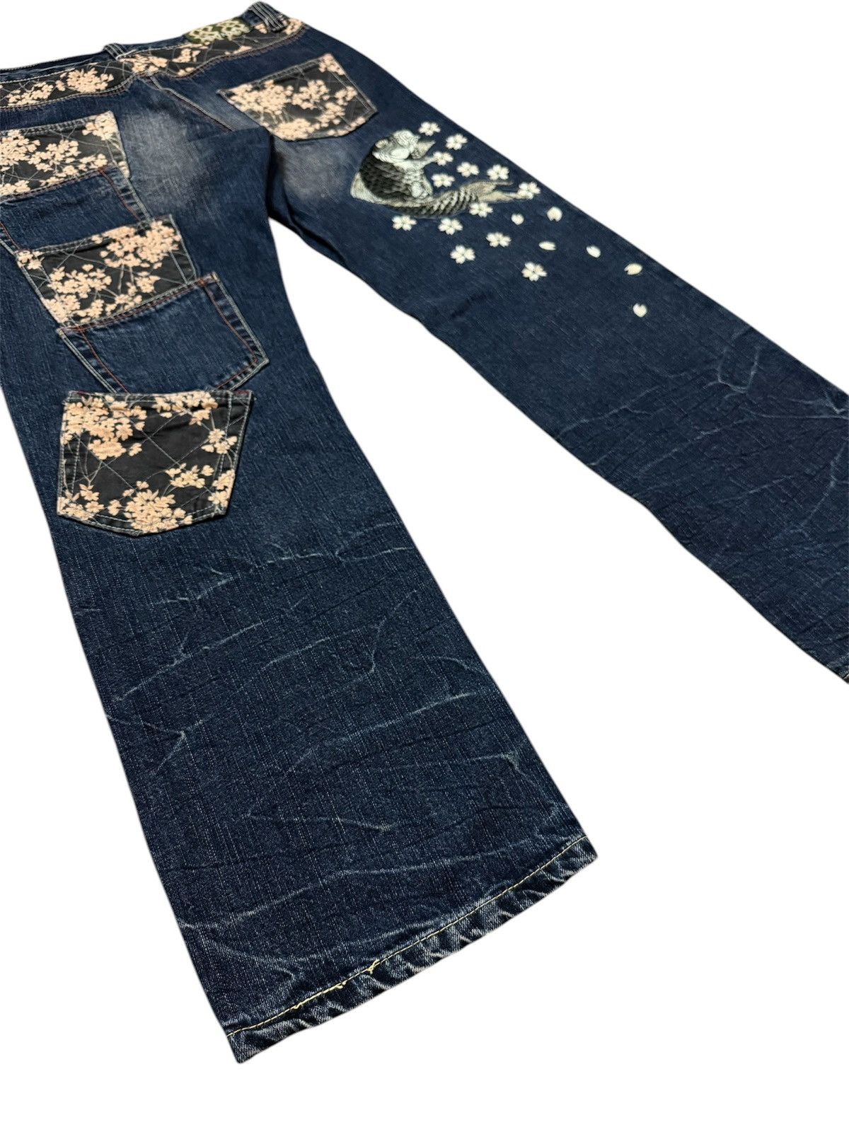 Japanese Brand INFINITY MULTIPOCKET KOI KARAKURI TAMASHII DESIGN DENIM Size US 33 - 6 Thumbnail