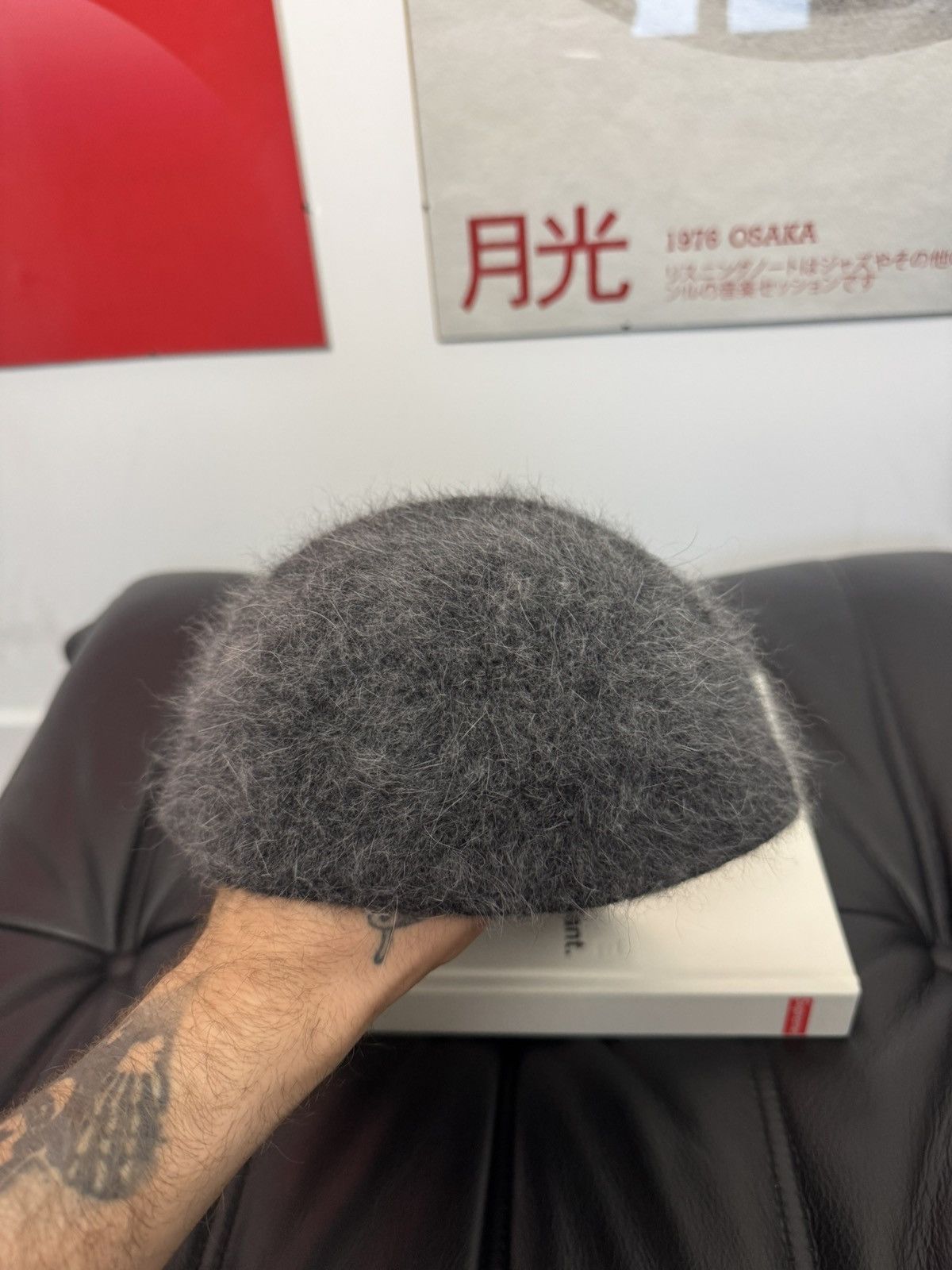 Moncler Moncler Logo Angora Wool Gray Fur Hat Cap Rare Designer Size ONE SIZE - 5 Thumbnail