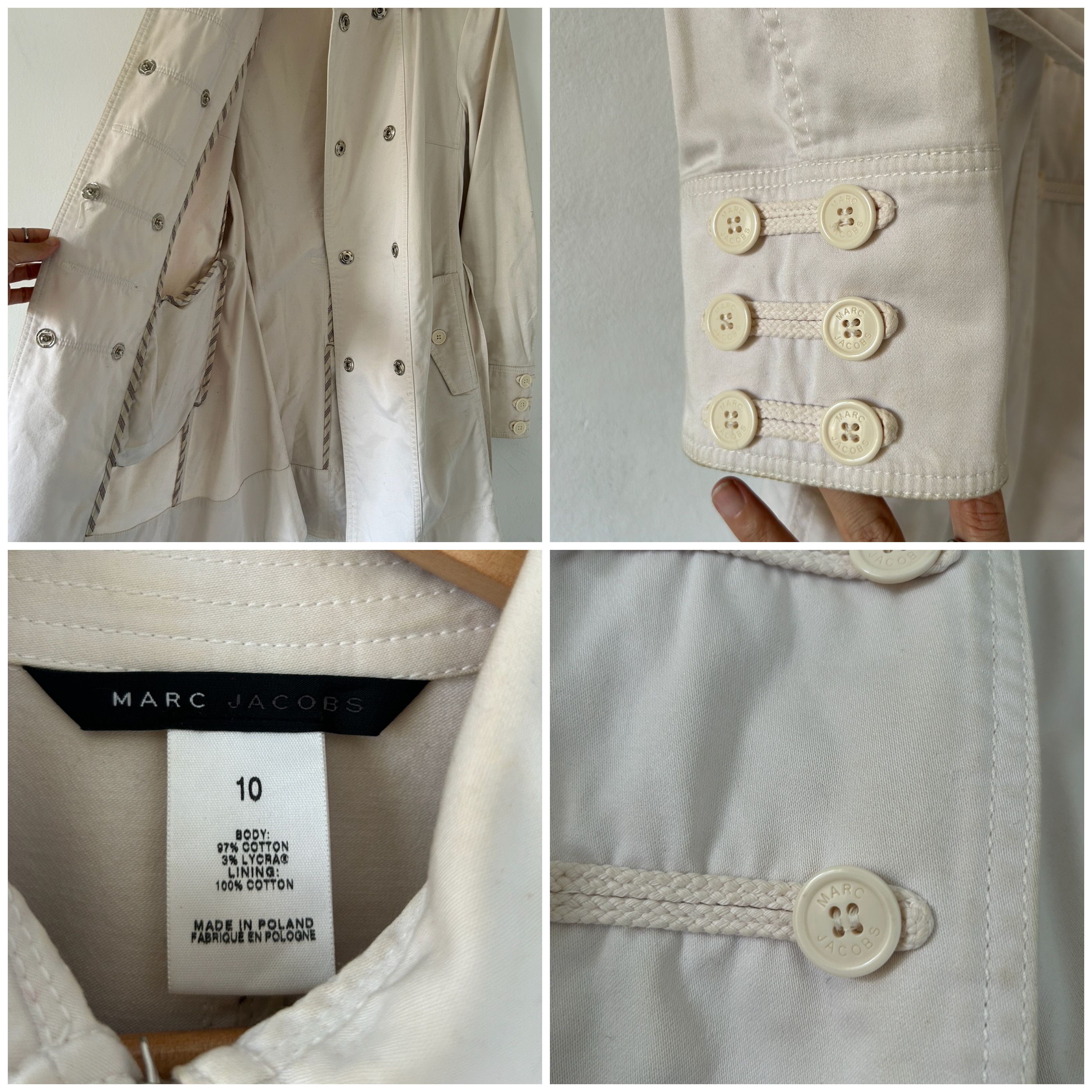 Marc Jacobs Marc Jacobs white trench coat Size L / US 10 / IT 46 - 8 Thumbnail
