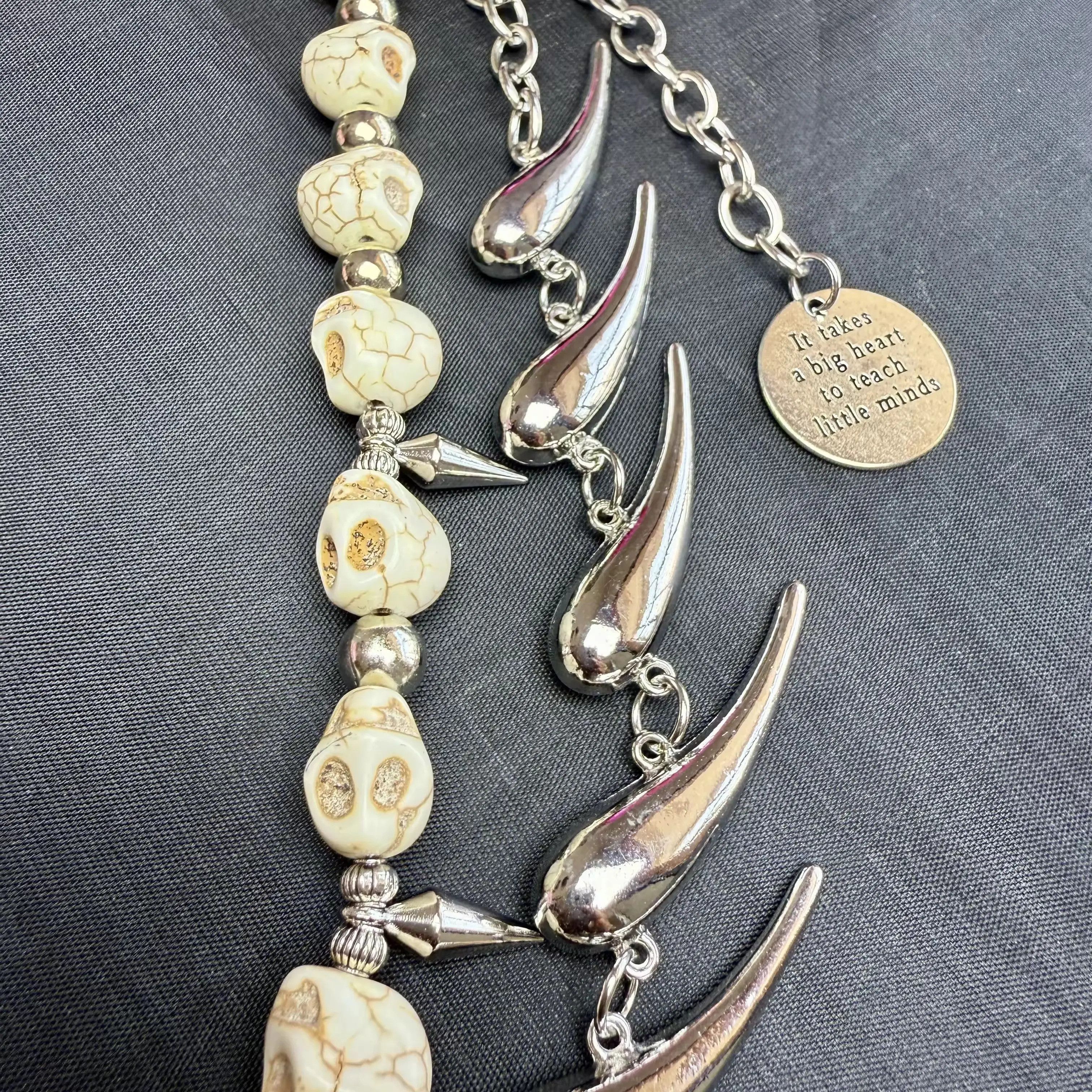 Other Punk Double Layer Spiked Skull Buck Tooth Keychain Size ONE SIZE - 3 Thumbnail