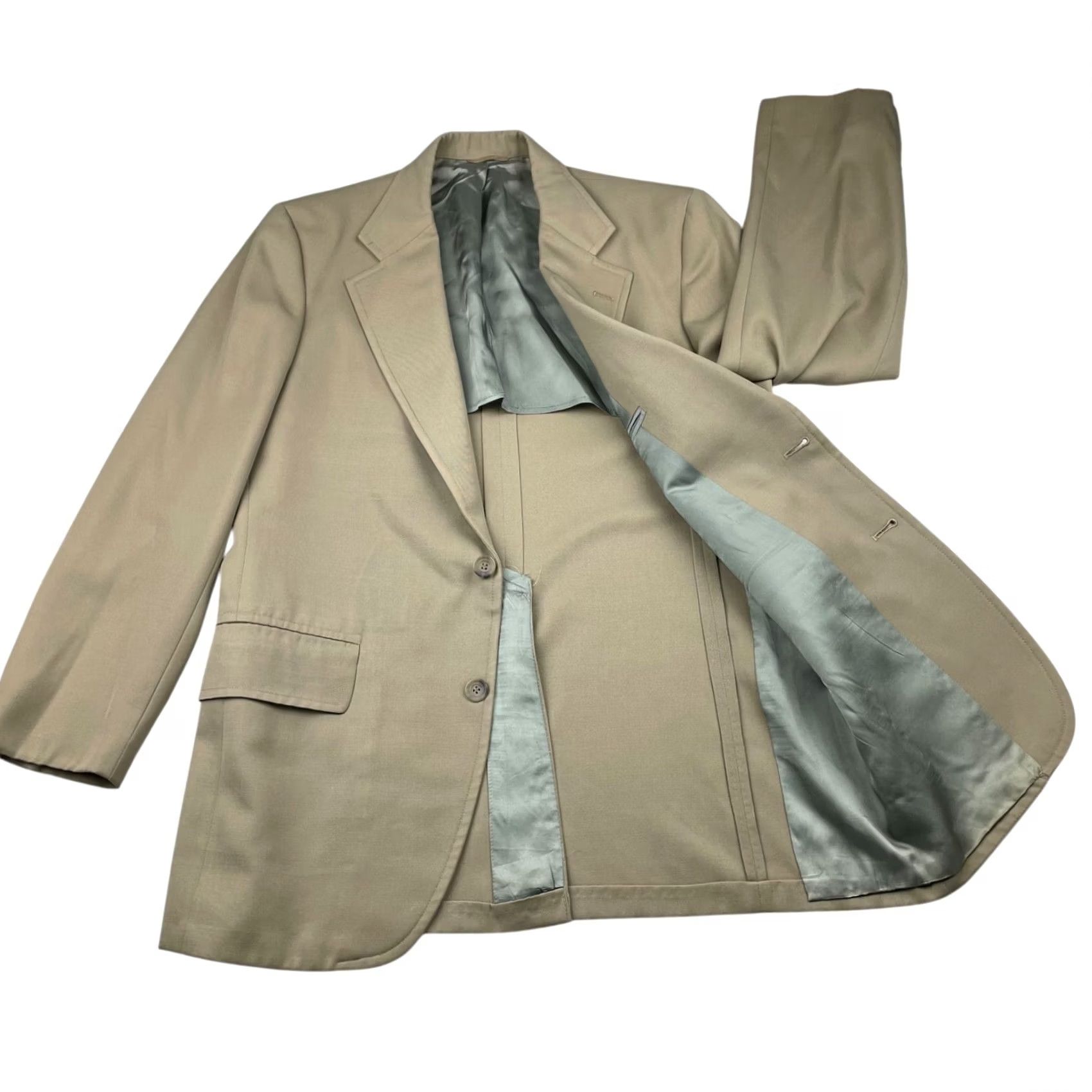 Paul Stuart VINTAGE Paul Stuart Blazer/Jacket Mens 40S Wool Khaki/Tan 2-Button Notch Size 40R - 3 Thumbnail