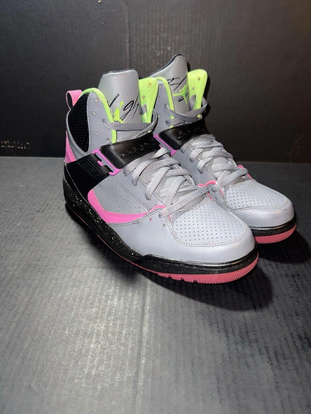 Jordan Brand Nike Air Jordan Flight 45 High Grey Lime 616816-037 Sz 10 Size US 10 / EU 43 - 2 Thumbnail