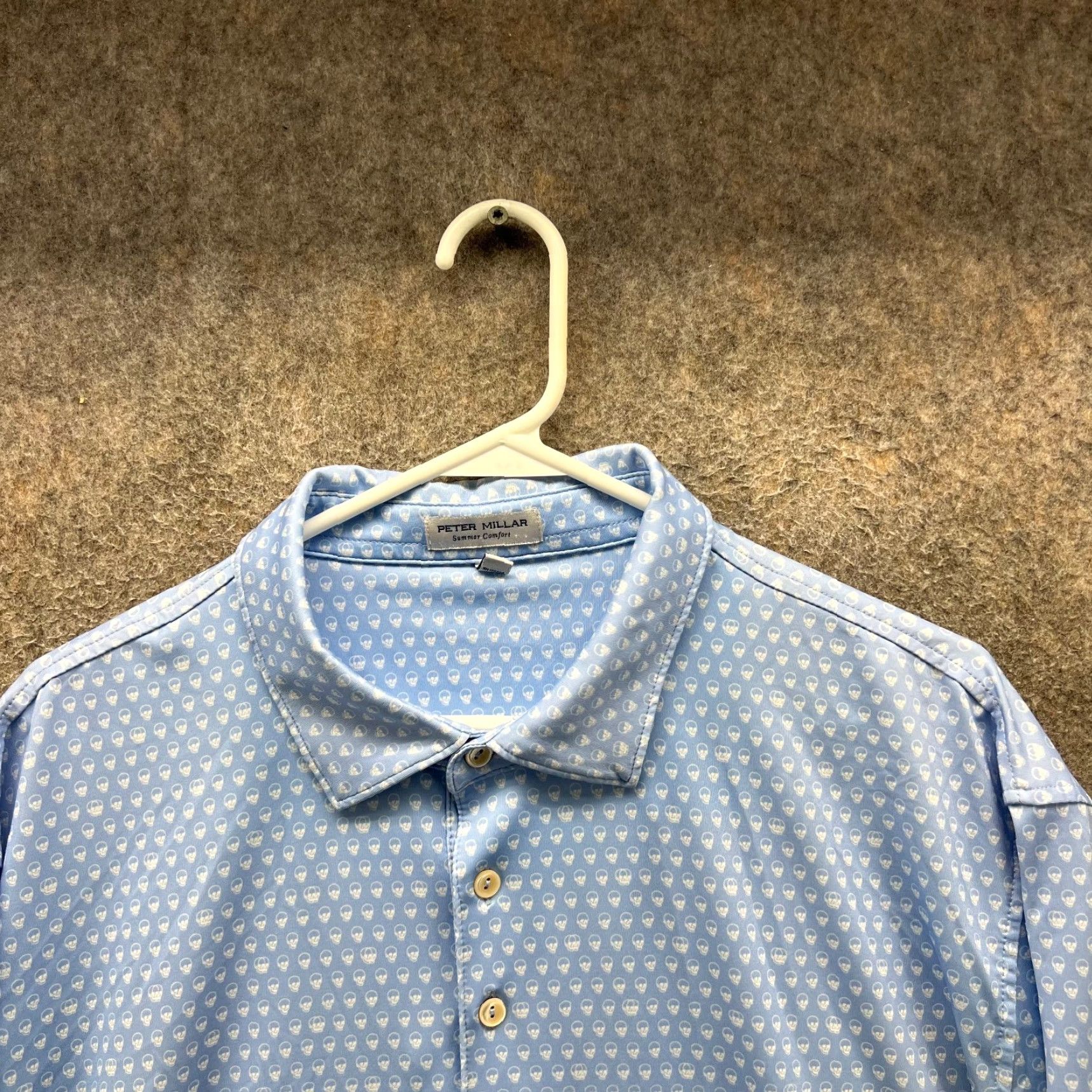 Peter Millar Peter Millar Polo Shirt Mens XL Blue Summer Comfort Golf AOP Print Polo Shirt Short Sleeve Casual, Mens XL Blue Nike? Size US XL / EU 56 / 4 - 7 Thumbnail