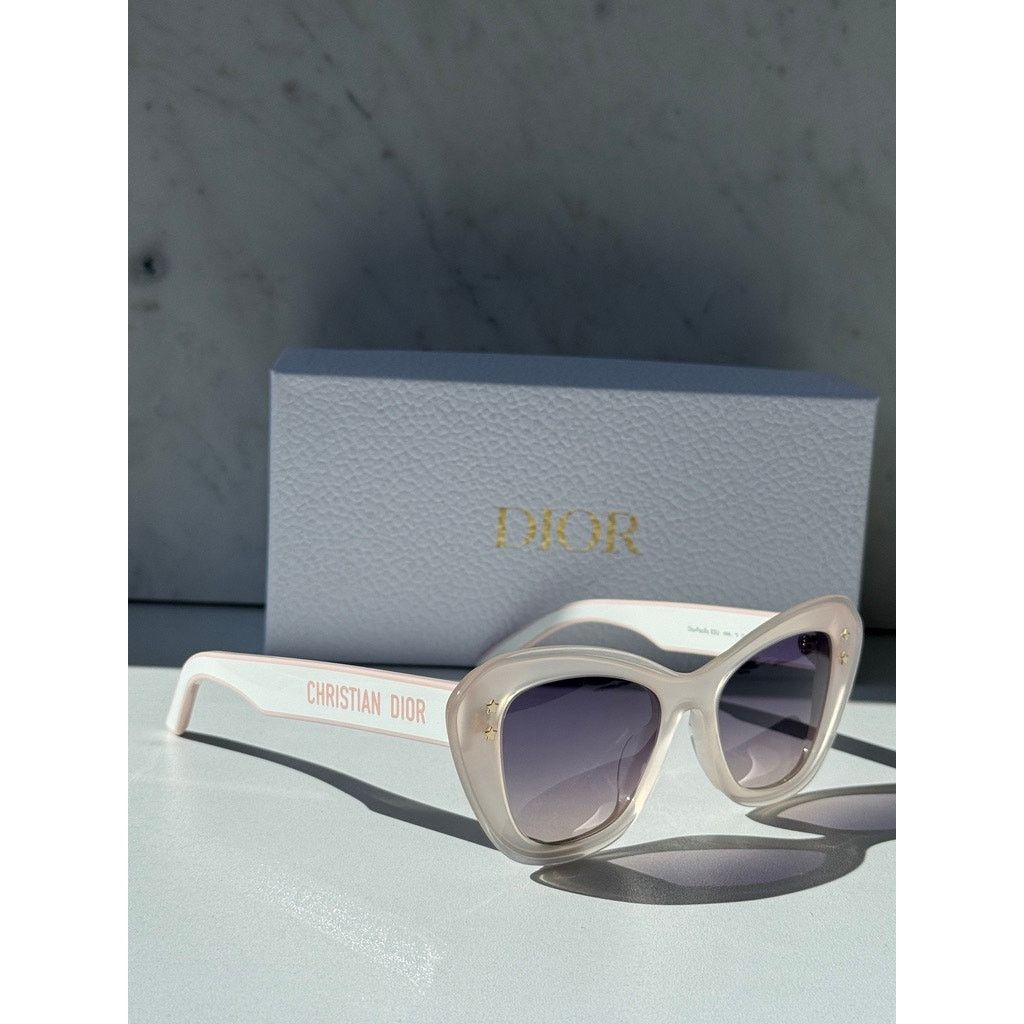 Dior NEW Dior Pacific B3U Logo Sunglasses Cat Eye Milky Pink Size ONE SIZE - 7 Thumbnail
