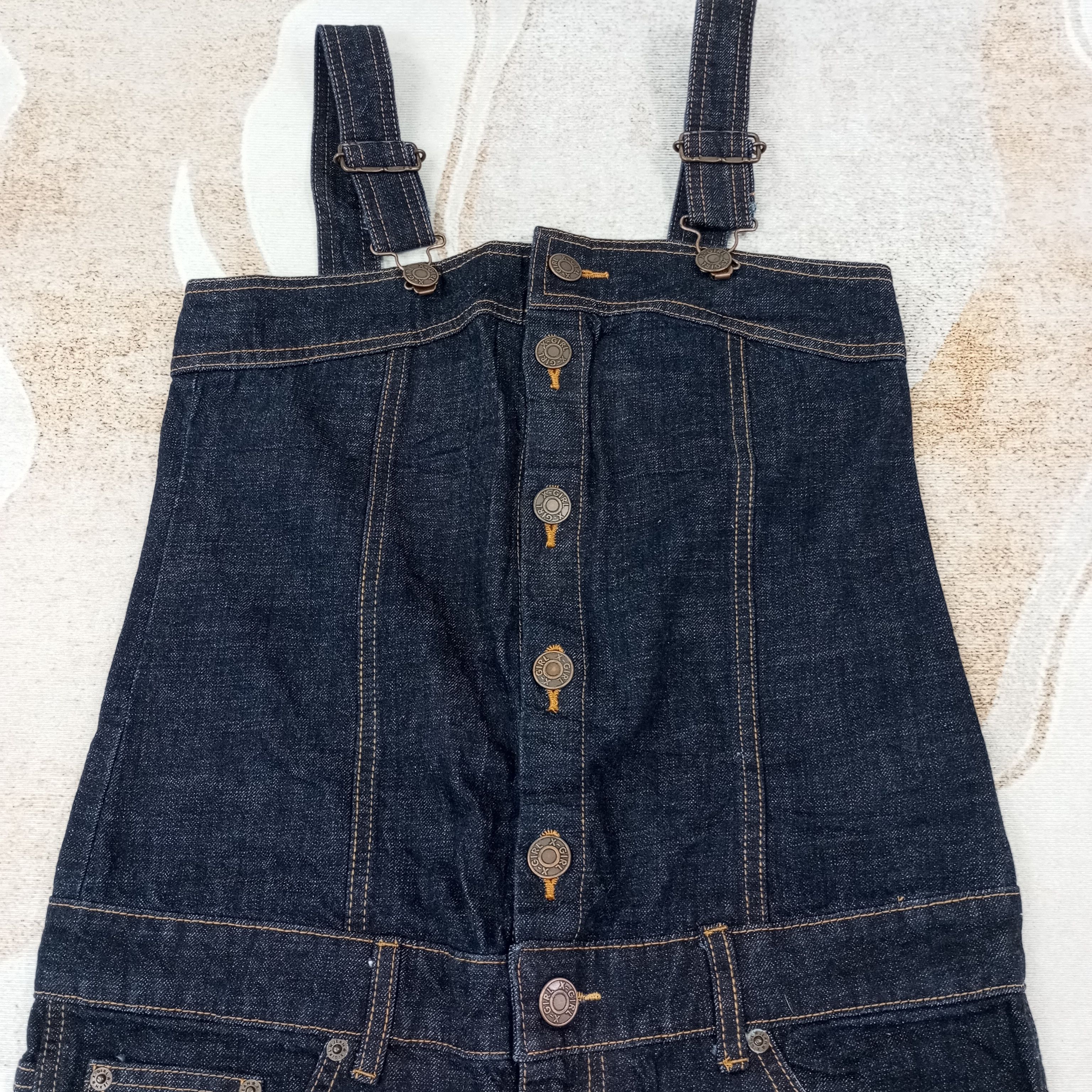 Vintage X-Girl Streetwear Overall Jeans c235n13 Size US 35 - 2 Thumbnail