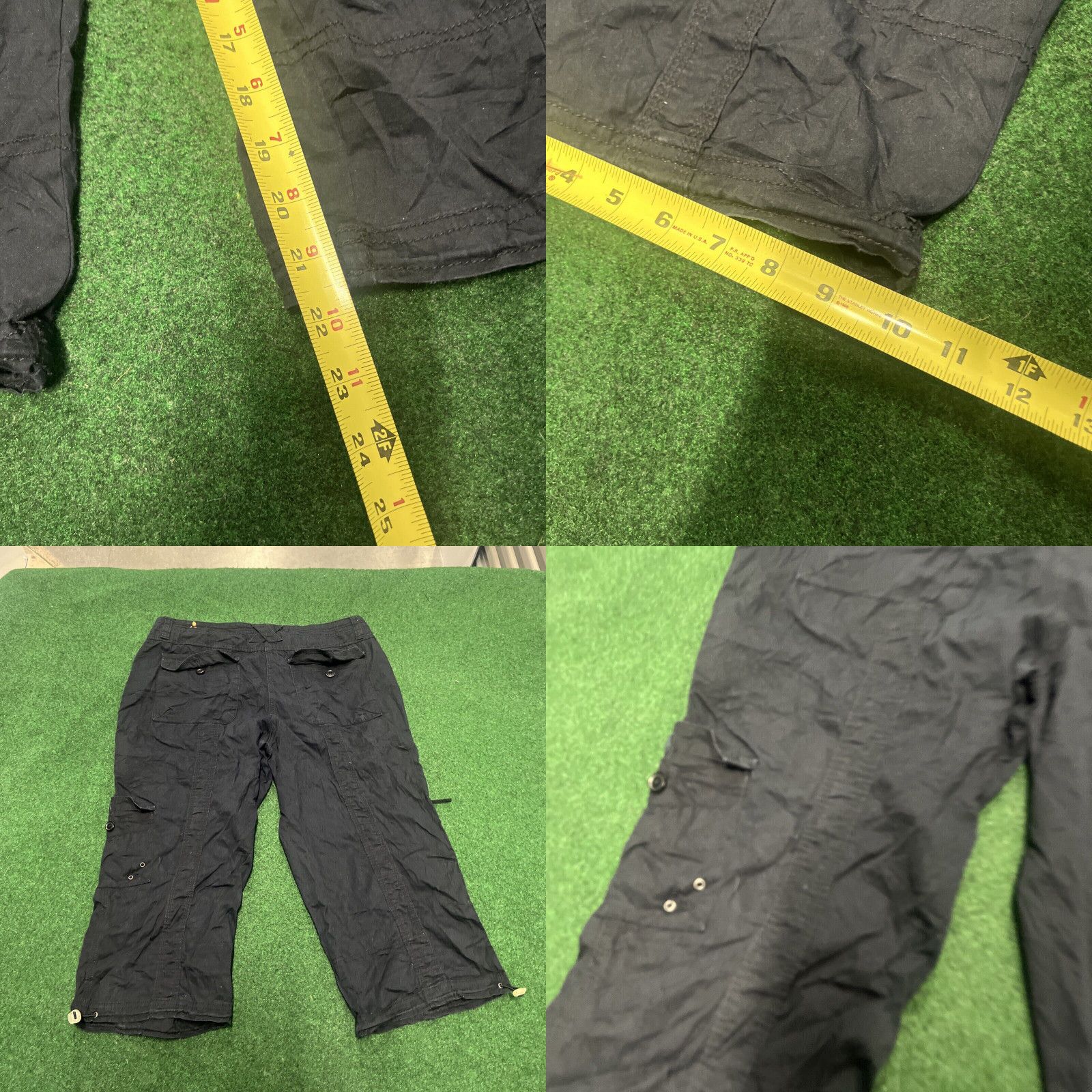 Vintage Fashionable Comfort for the Modern Woman Black Cargo Capri Pants in Size 14 Hemmed to Perfection Size 36" / US 14 / IT 50 - 8 Thumbnail