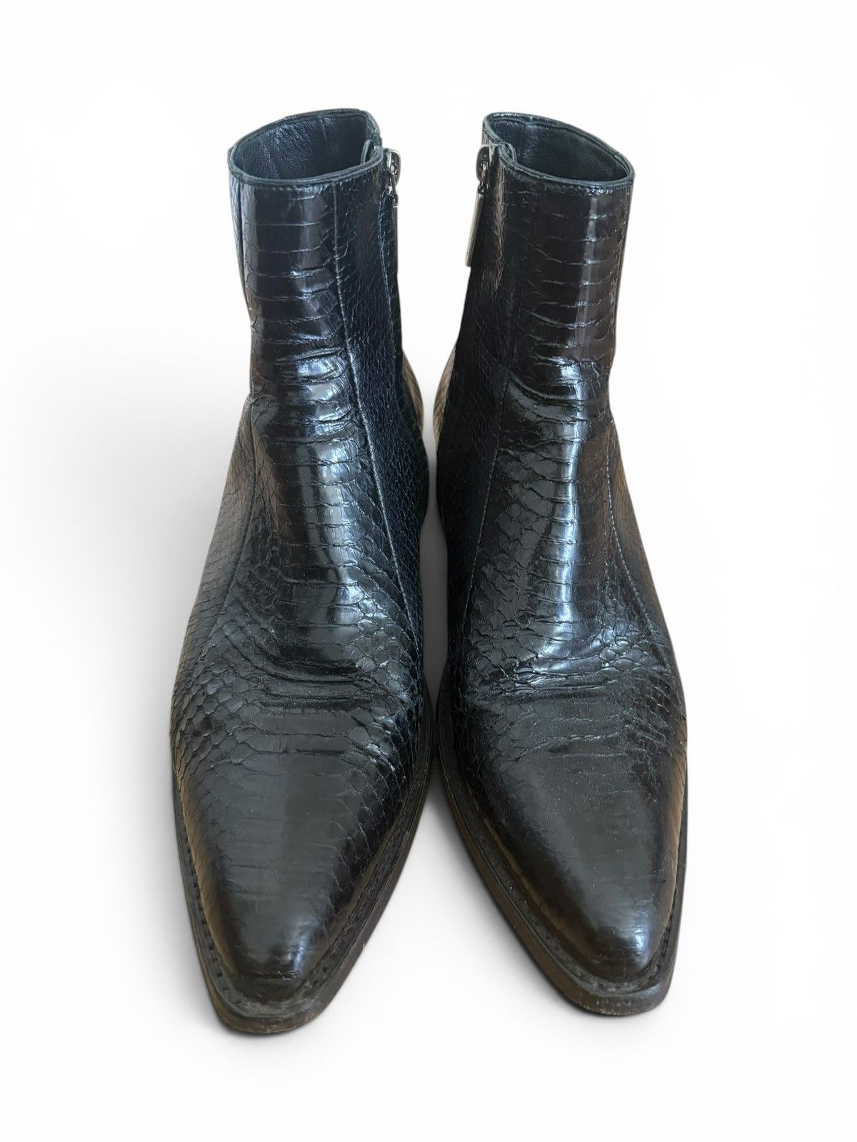 Saint Laurent Paris Saint Laurent Lukas Genuine Python Skin Ankle Boots Size US 11 / EU 44 - 4 Thumbnail