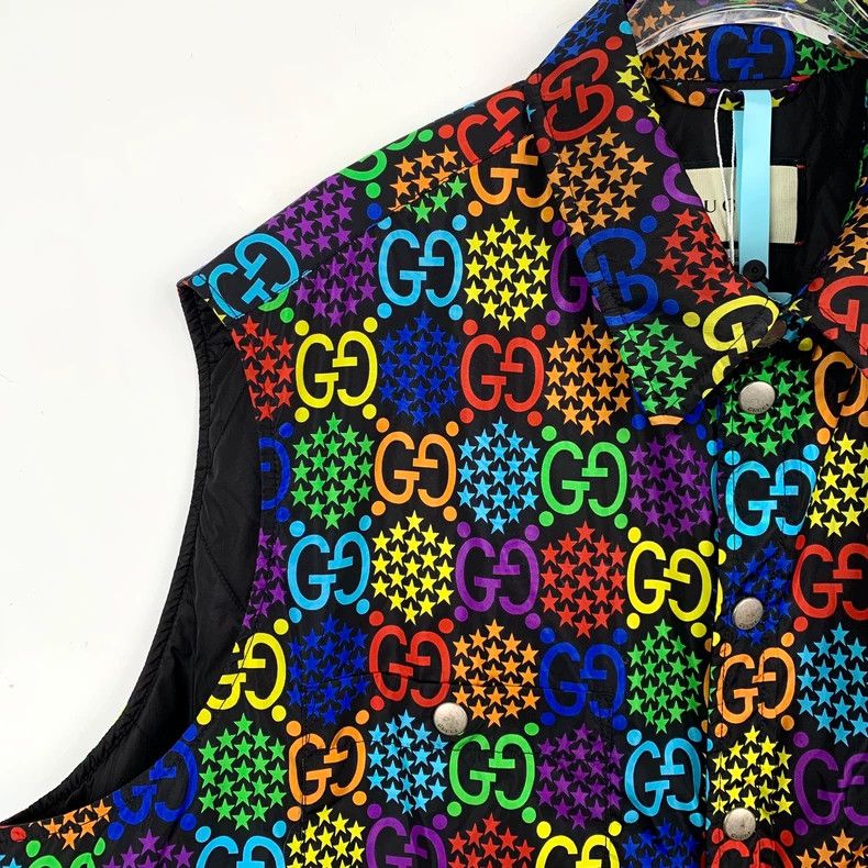 Gucci Gucci Multi-color logo printed full-print single-breasted v Size US M / EU 48-50 / 2 - 3 Thumbnail