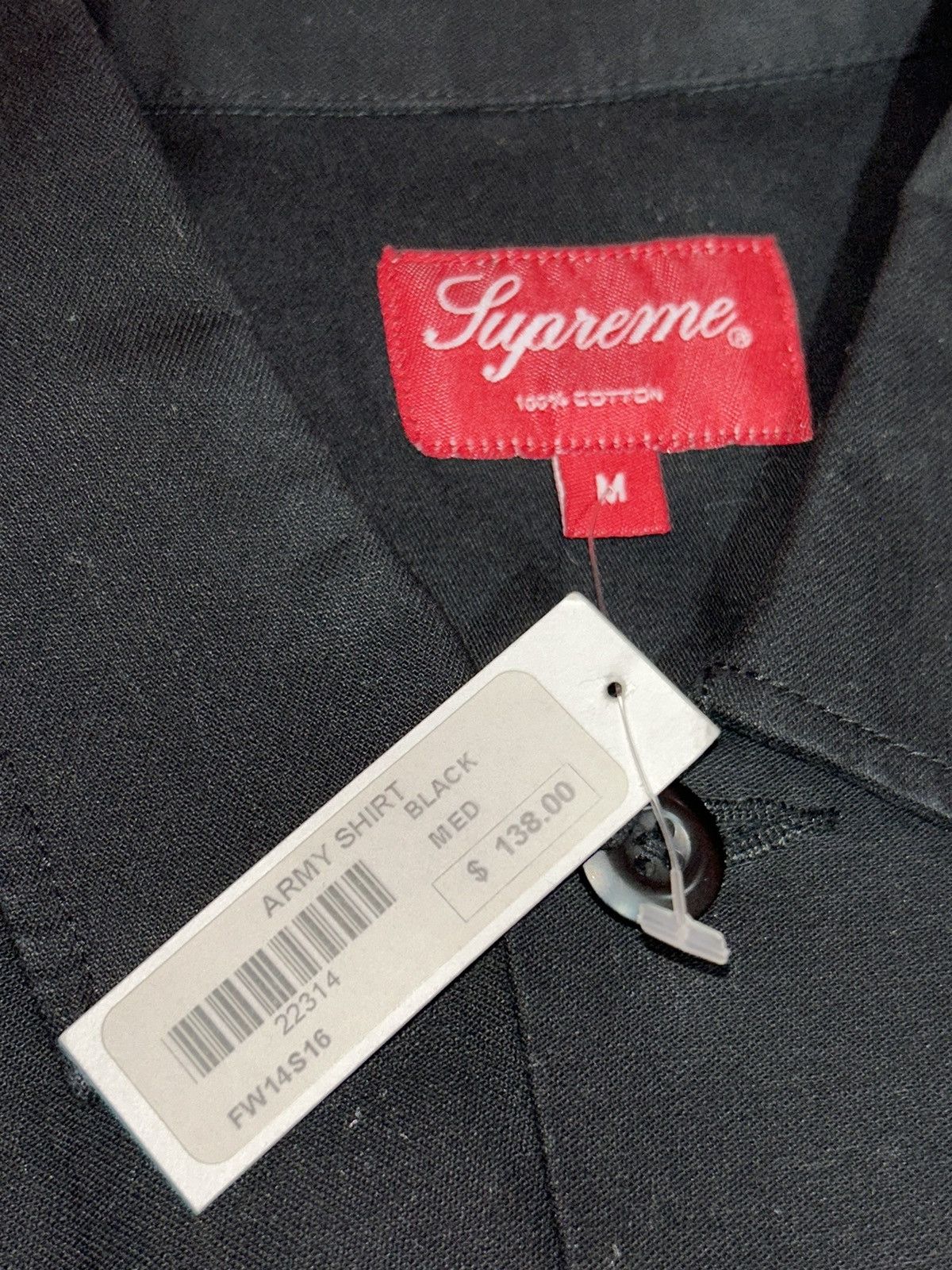 Supreme Supreme Army Work Shirt Black FW14 size Medium NEW Size US M / EU 48-50 / 2 - 2 Thumbnail