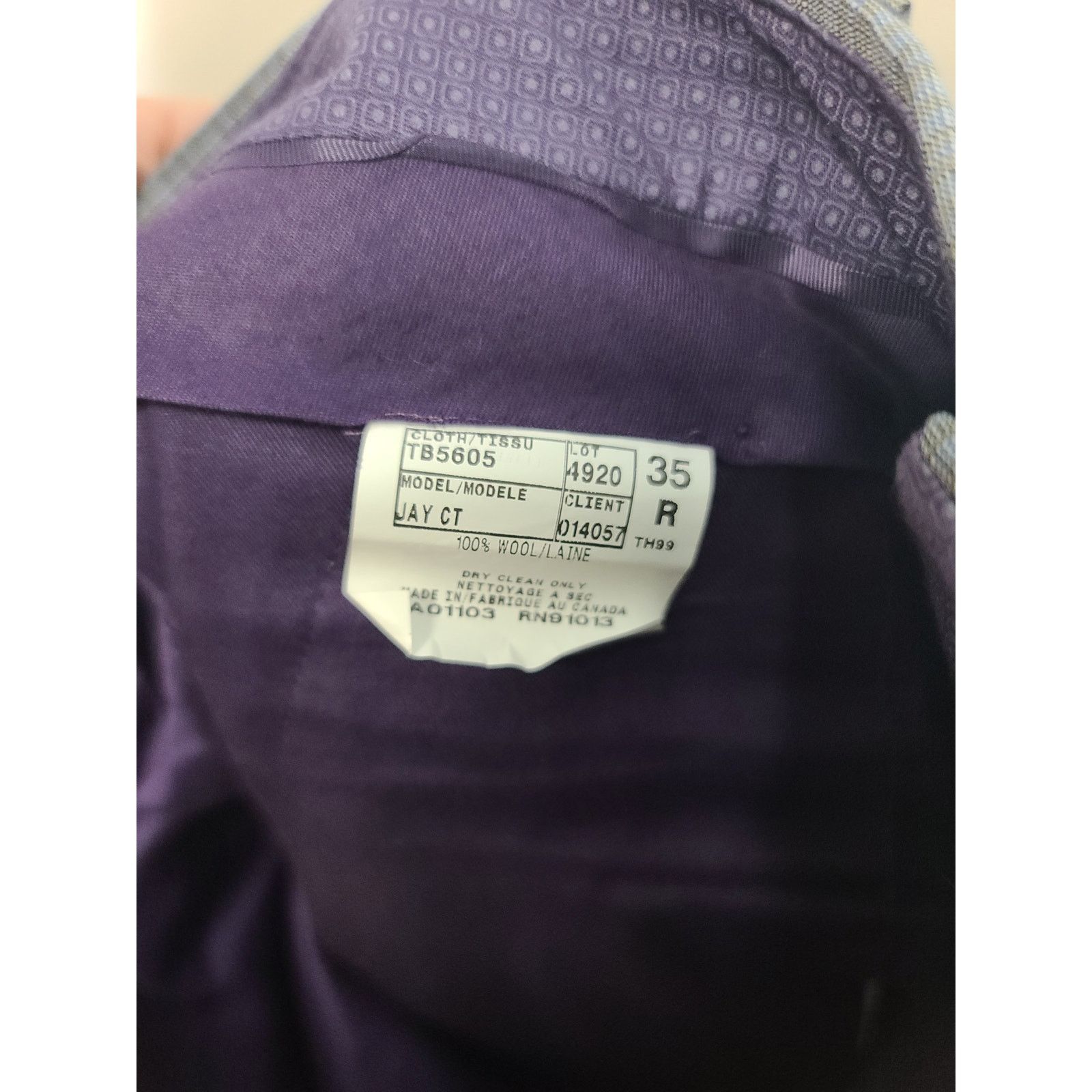 Ted Baker Ted Baker Jay Fit Wool Suit Pants Charcoal Size 35 x 32 Size US 35 - 5 Thumbnail