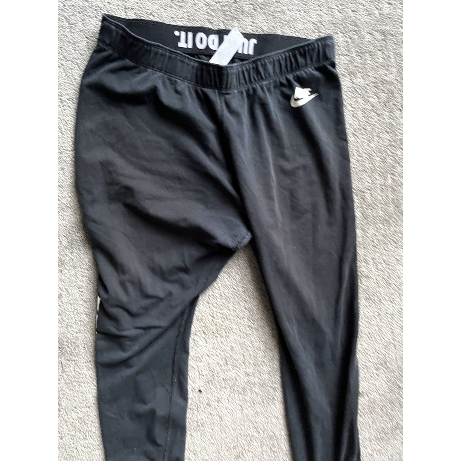 Nike VINTAGE Nike Sportswear Leggings Women's Black/Silver L Adult Regular Nike Leggings 726085 010 Womens Size 36" / US 14 / IT 50 - 2 Thumbnail