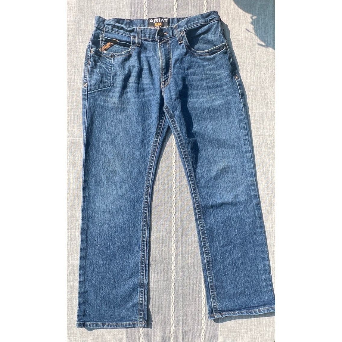 Ariat Men's Ariat Rebar M4 Low Rise Bootcut jeans 35x32 True 33x30 Size US 35 - 1 Thumbnail