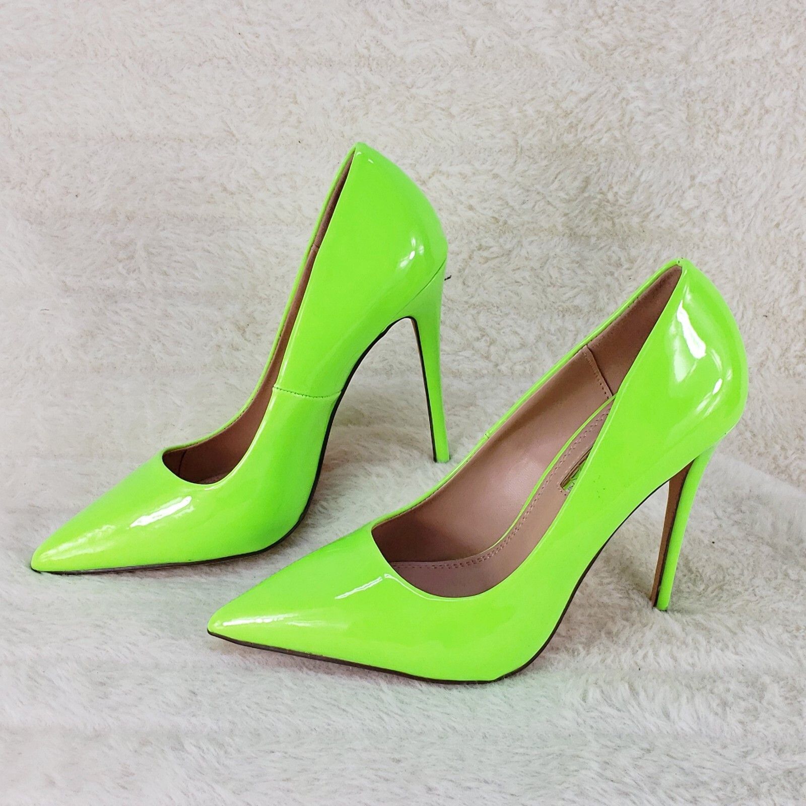 Other Fabulous Bright Lime Yellow Pointy Toe High Heel Pumps 7-11 Size US 7 / IT 37 - 2 Thumbnail