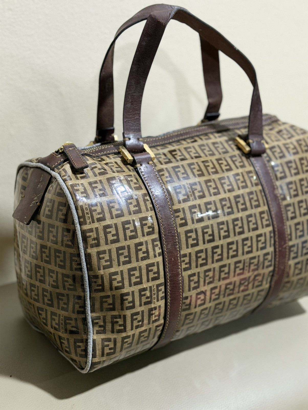 Fendi Authentic Fendi Zucca Crystal Boston Hand Bag Size ONE SIZE - 2 Thumbnail