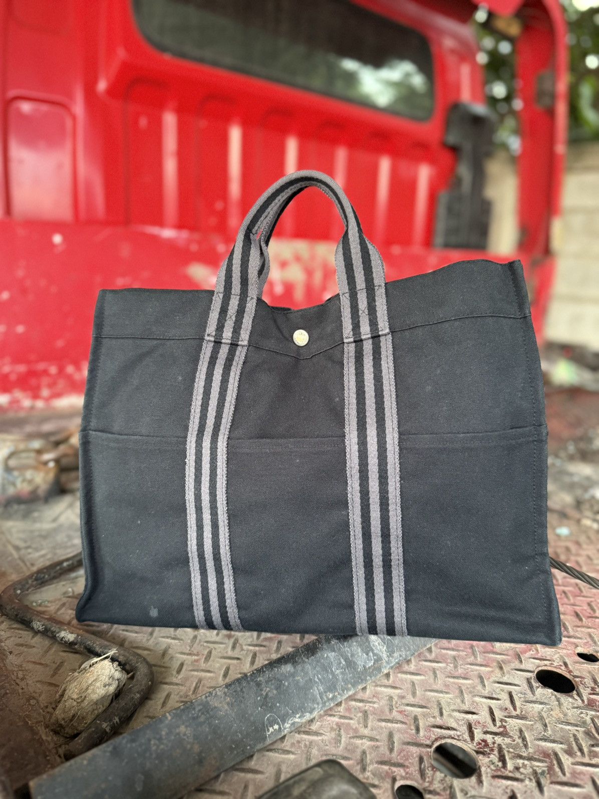 Hermes Vintage Hermes Canvas Tote Bag Size ONE SIZE - 2 Thumbnail