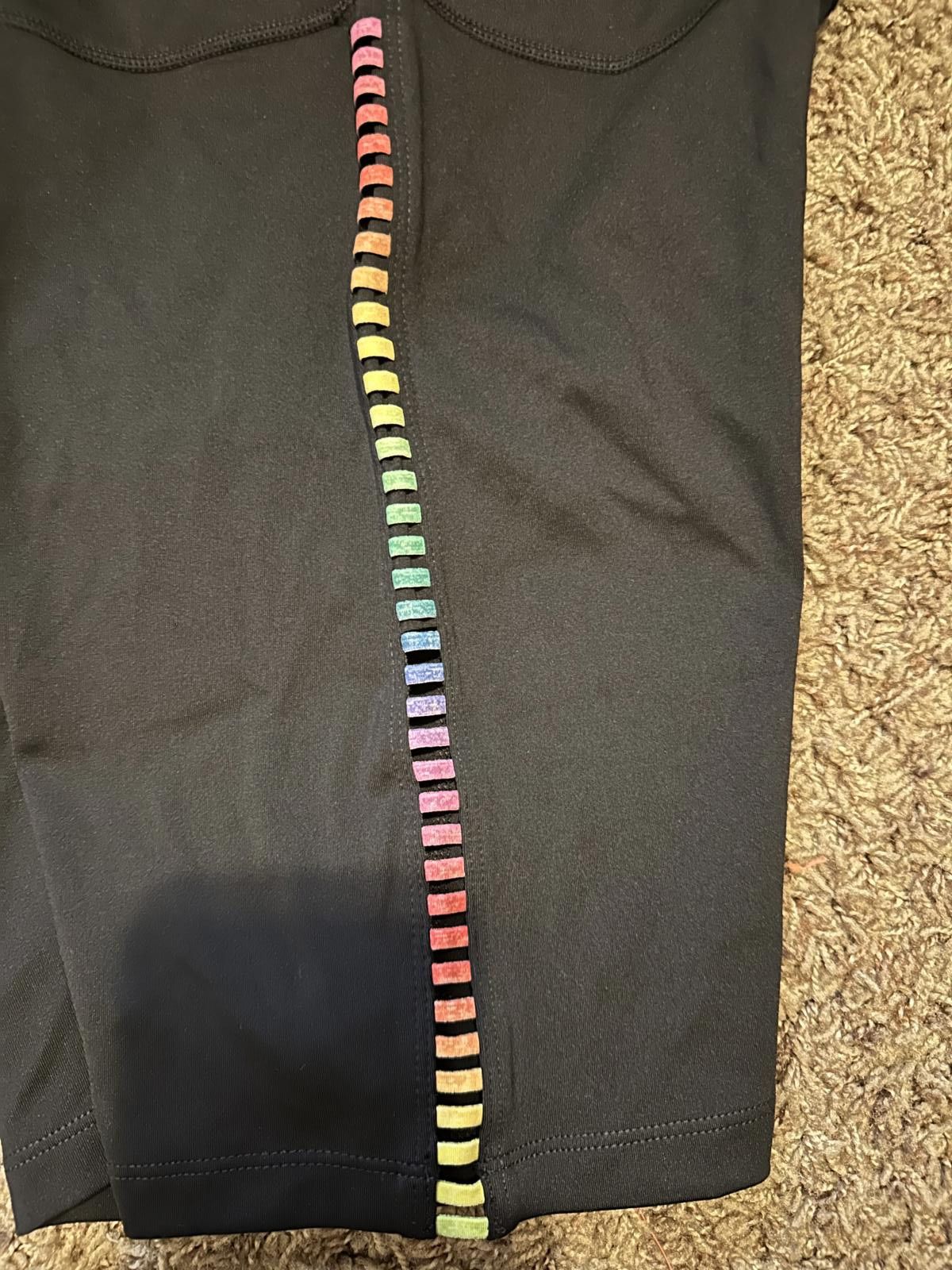 Nike Nike One Women Black/Rainbow Ladder Training Bike Shorts Size 28" / US 6 / IT 42 - 2 Thumbnail
