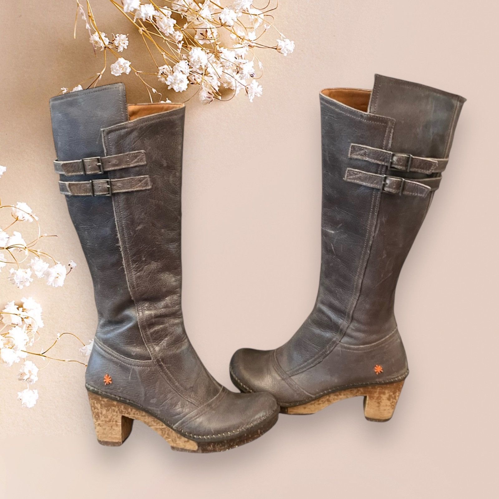 Designer × Vintage Iconic Art Company rare Vintage 90s Leather Platform Boots Size US 5 / IT 35 - 2 Thumbnail