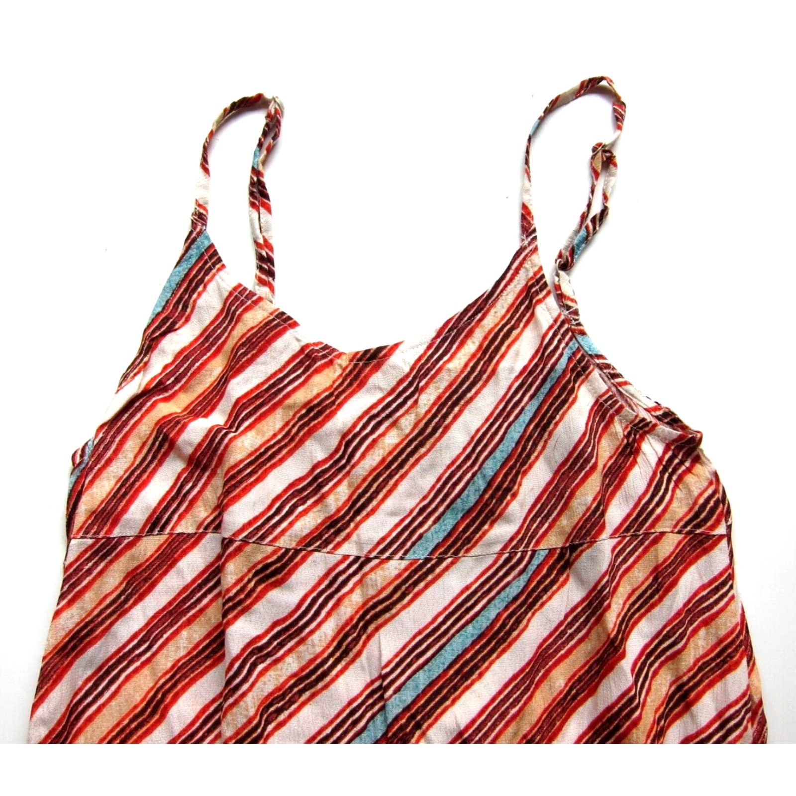 Urban Outfitters NWT Urban Outfitters 100% Rayon Orange Blue Stripe Tank Slip Dress Small Size S / US 4 / IT 40 - 4 Thumbnail
