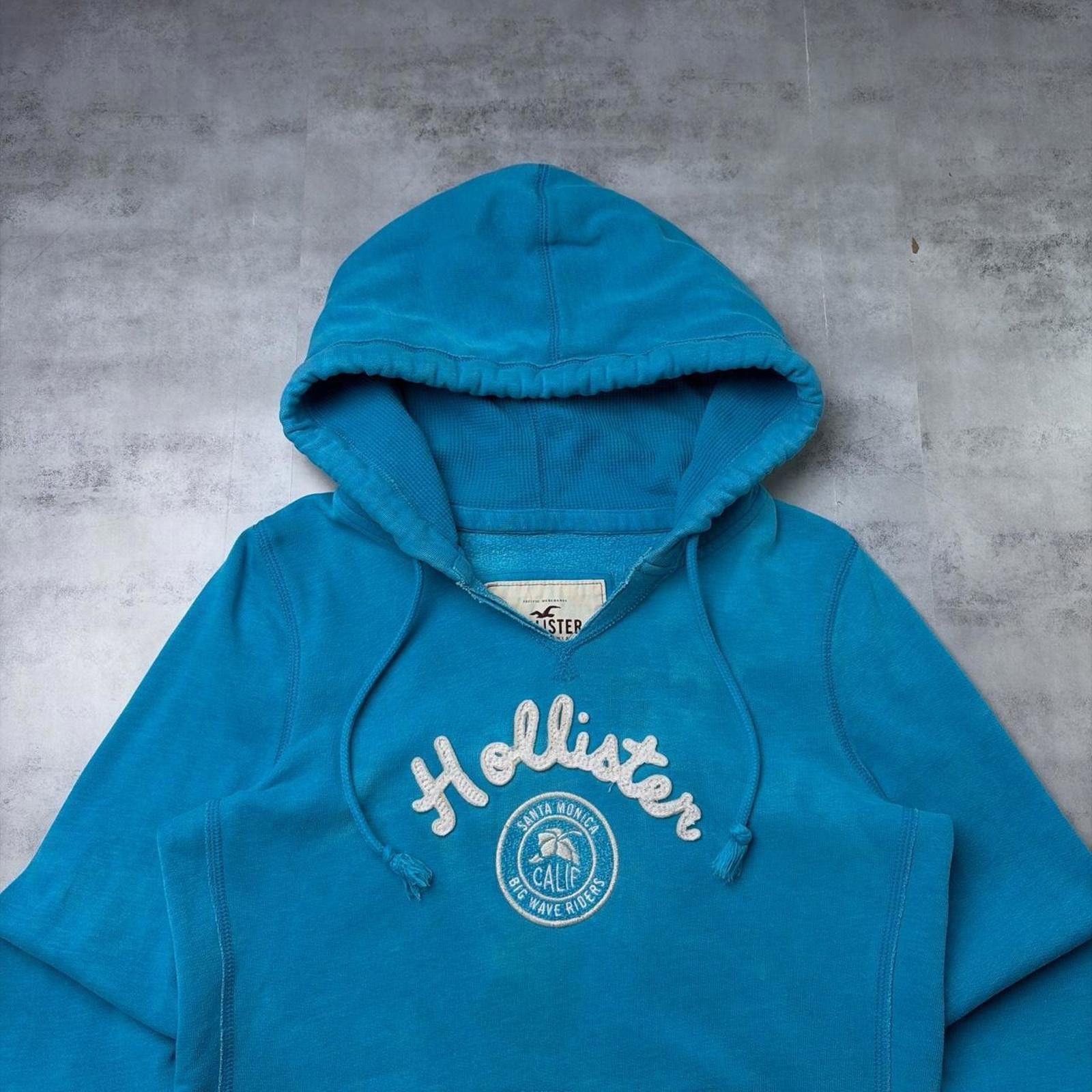 Other Y2K Blue Hollister Surf Grunge Distressed Thermal Hoodie Size M / US 6-8 / IT 42-44 - 3 Thumbnail