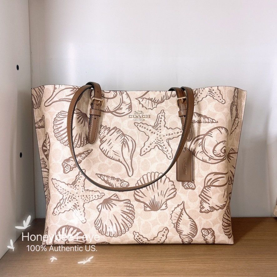 Coach Mollie Tote Bag In Signature Canvas With Shell Print CBH64 Size ONE SIZE - 1 Thumbnail