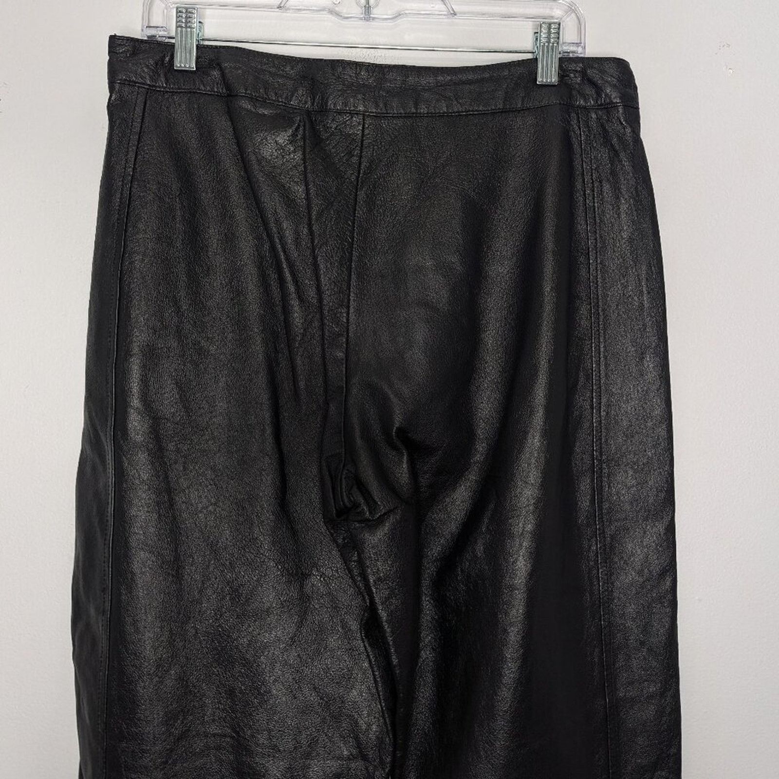 Vintage Bagatelle Vintage 90s Black Leather Pants High Waist Size 12 Size 34" / US 12 / IT 48 - 9 Thumbnail