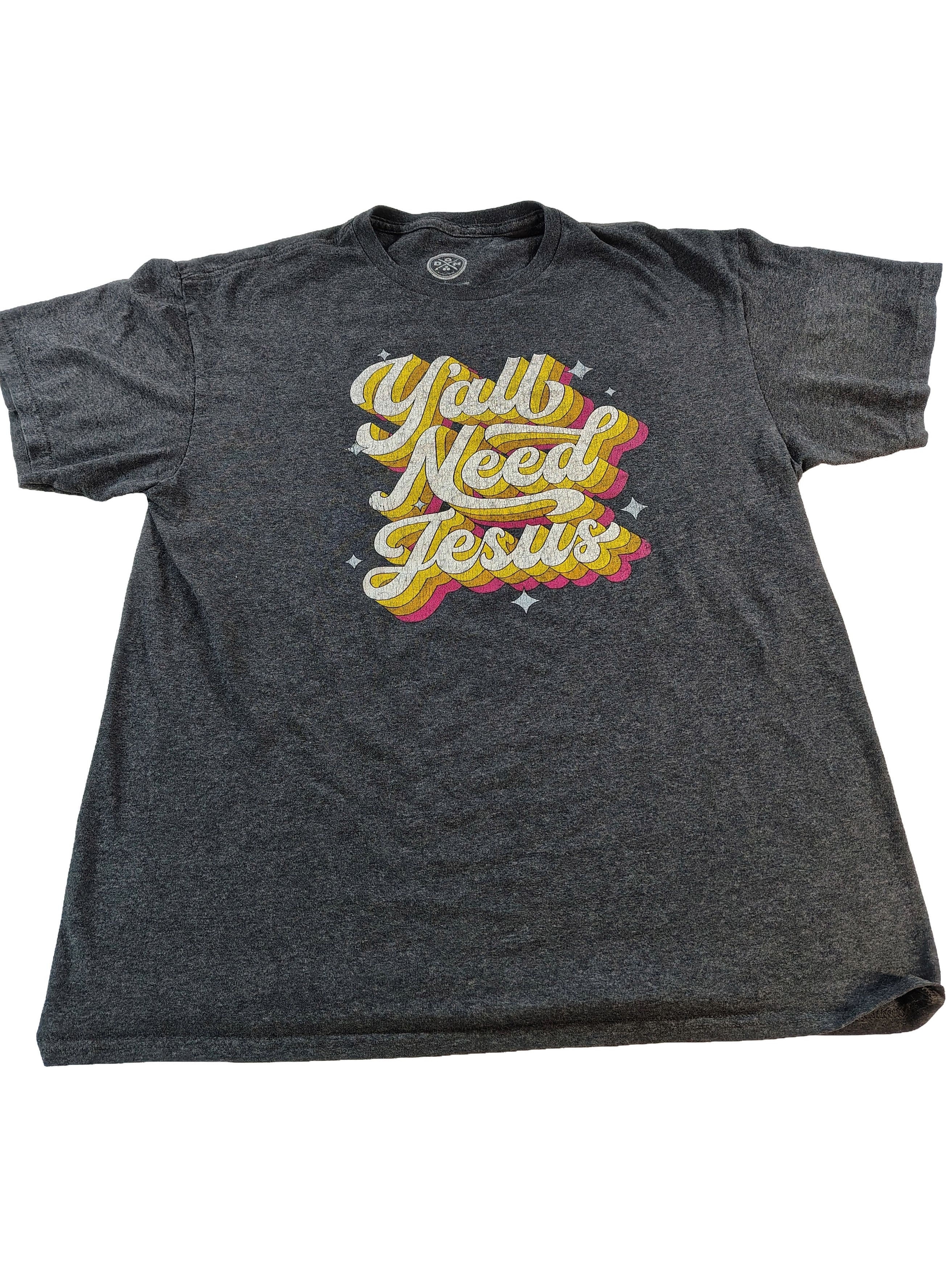 Other Men's Large Dark Grey "Ya'll Need Jesus" Graphic T-Shirt Size US L / EU 52-54 / 3 - 1 Thumbnail