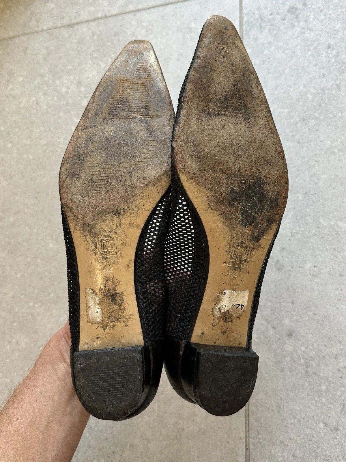 Vintage Vintage Belle Epoque Womens Shoes Mesh Heels Y2k Retro Bloke Size US 12 / IT 42 - 12 Thumbnail