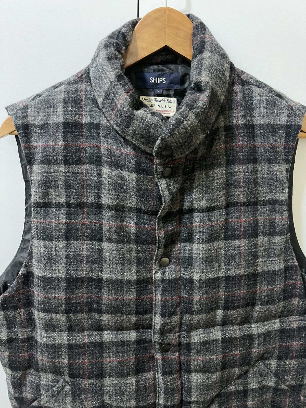 SHIPS SHIPS Vest GREY Plaid Wool sz. LARGE Size US L / EU 52-54 / 3 - 6 Thumbnail