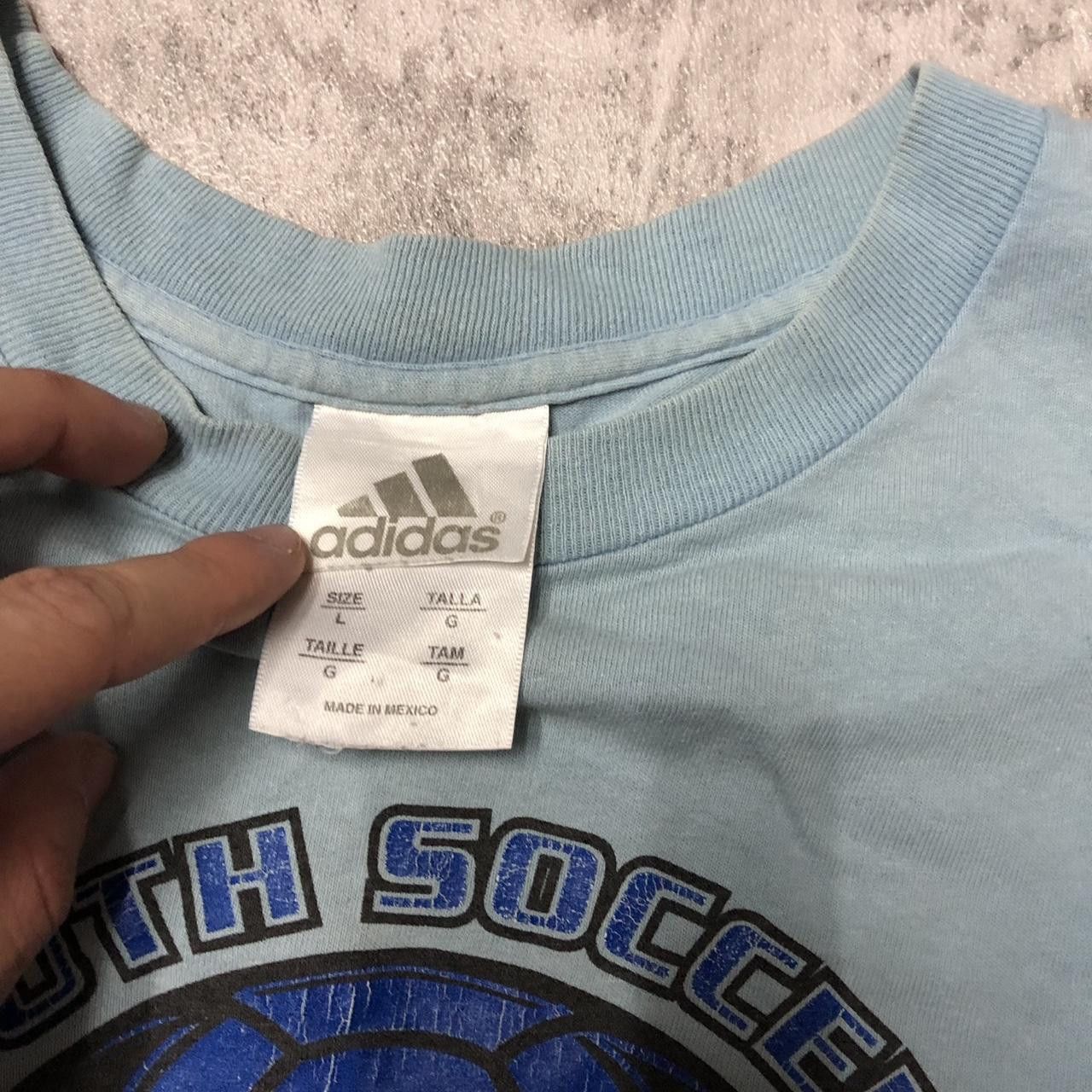 Adidas 2002 US Youth Soccer Region 1 blue cotton t-shirt soccer Size US L / EU 52-54 / 3 - 3 Thumbnail