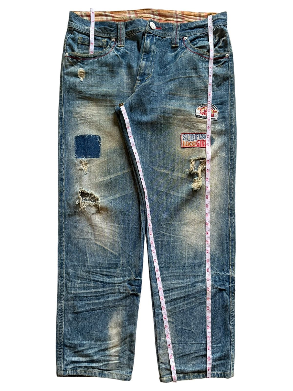 Japanese Brand Vintage Japanese Brand Faded Wash Surf Up Spell Out Jeans Size 38" / US 16 / IT 52 - 14 Thumbnail