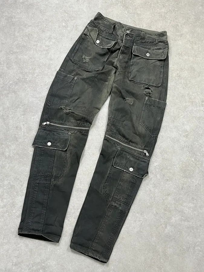 Dolce & Gabbana AW2003 Dolce & Gabbana Sage Green Distressed Cargo Pants Size 25" / US 0 / IT 36 - 6 Thumbnail