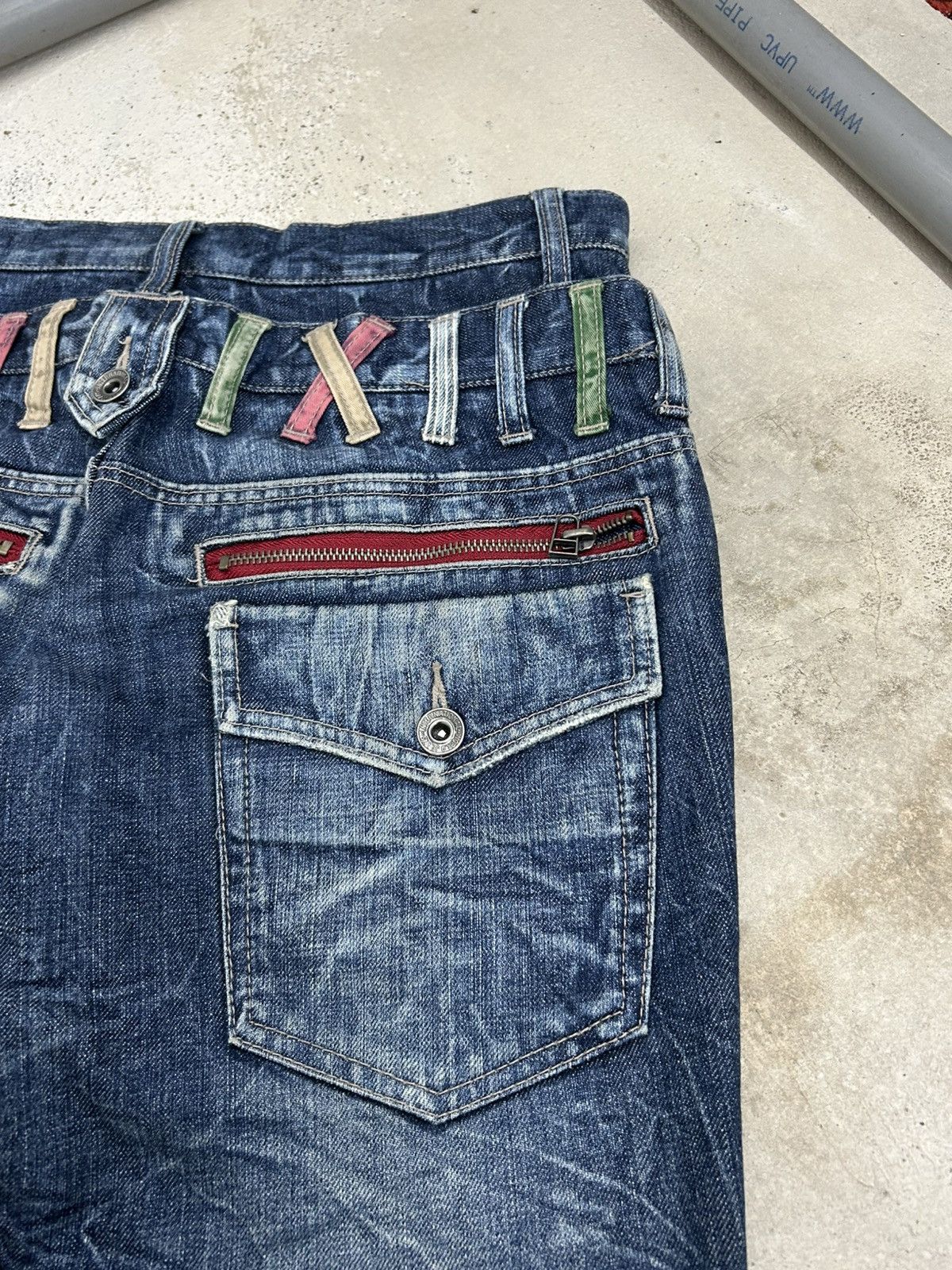 Le Grande Bleu (L.G.B.) Antfui Double Waist Denim Jean Whiskering Washed Size US 31 - 21 Thumbnail