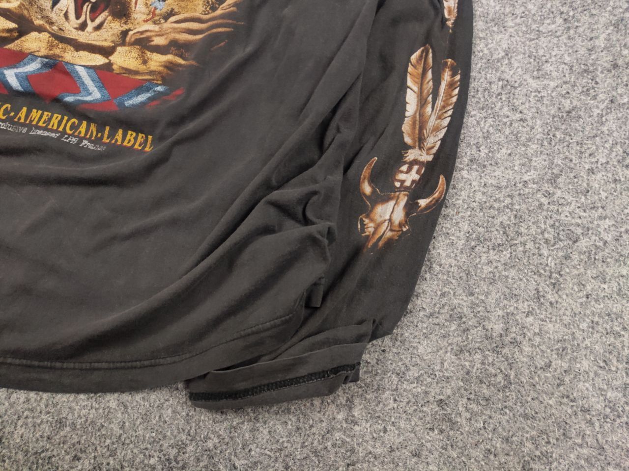 Vintage Vintage 90s Authentic American label skull horns long sleeve Size US L / EU 52-54 / 3 - 6 Thumbnail