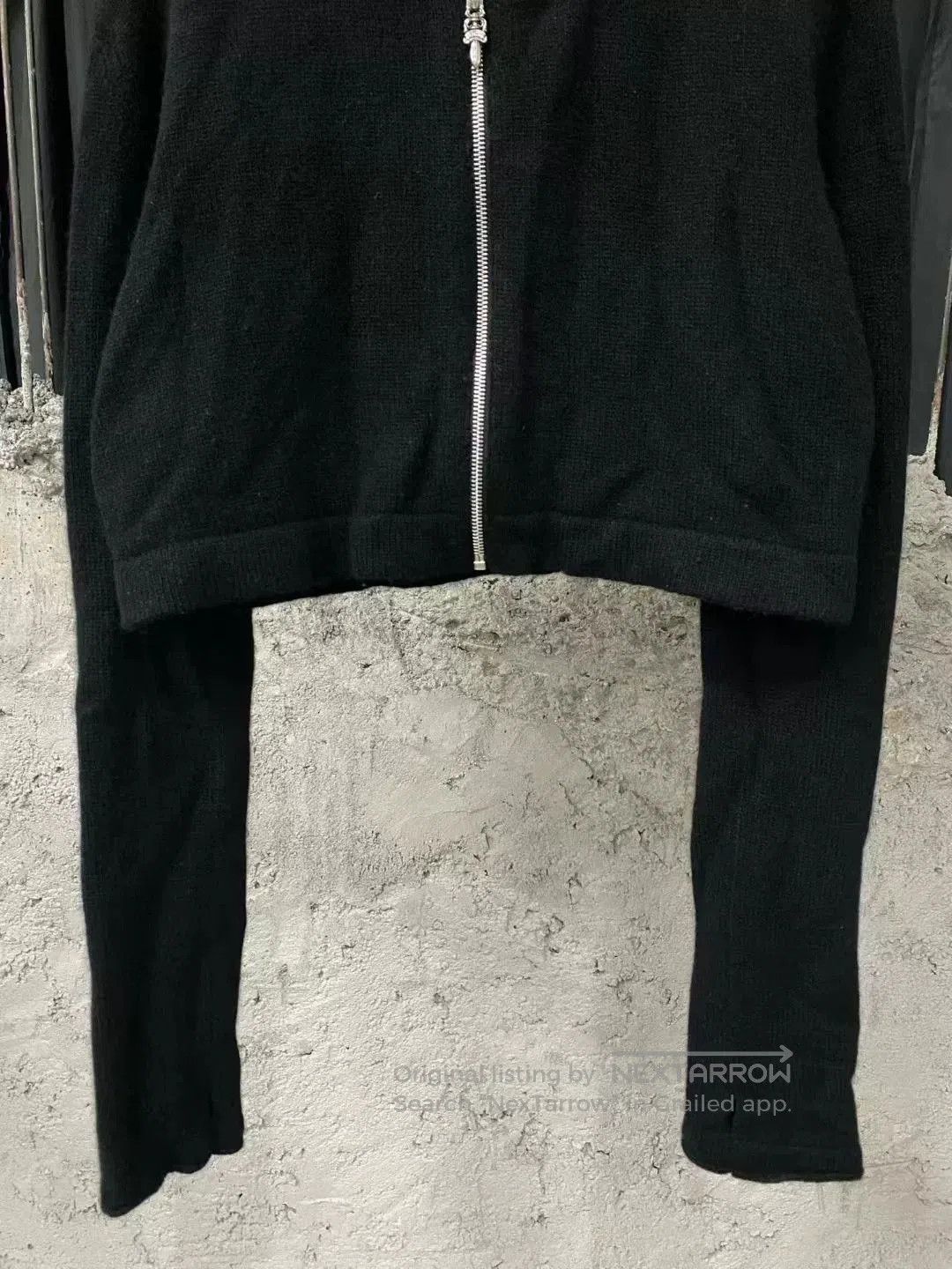 Chrome Hearts black cashmere leather cropped cardigan. Size US M / EU 48-50 / 2 - 4 Thumbnail