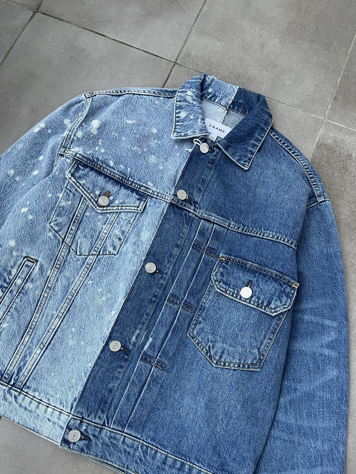Frame !DS! SS23 Frame Half Bleached Blue Denim Jacket Size US M / EU 48-50 / 2 - 10 Thumbnail