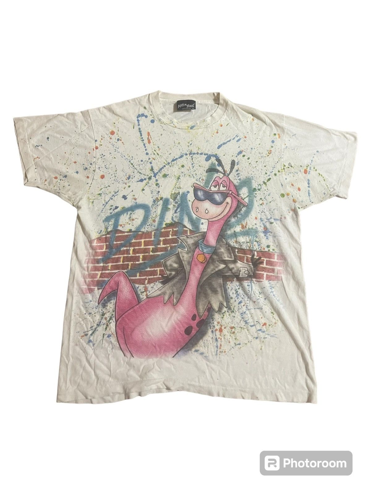 Vintage 1990s the flintstones marlin tease T shirt Size US XL / EU 56 / 4 - 1 Thumbnail