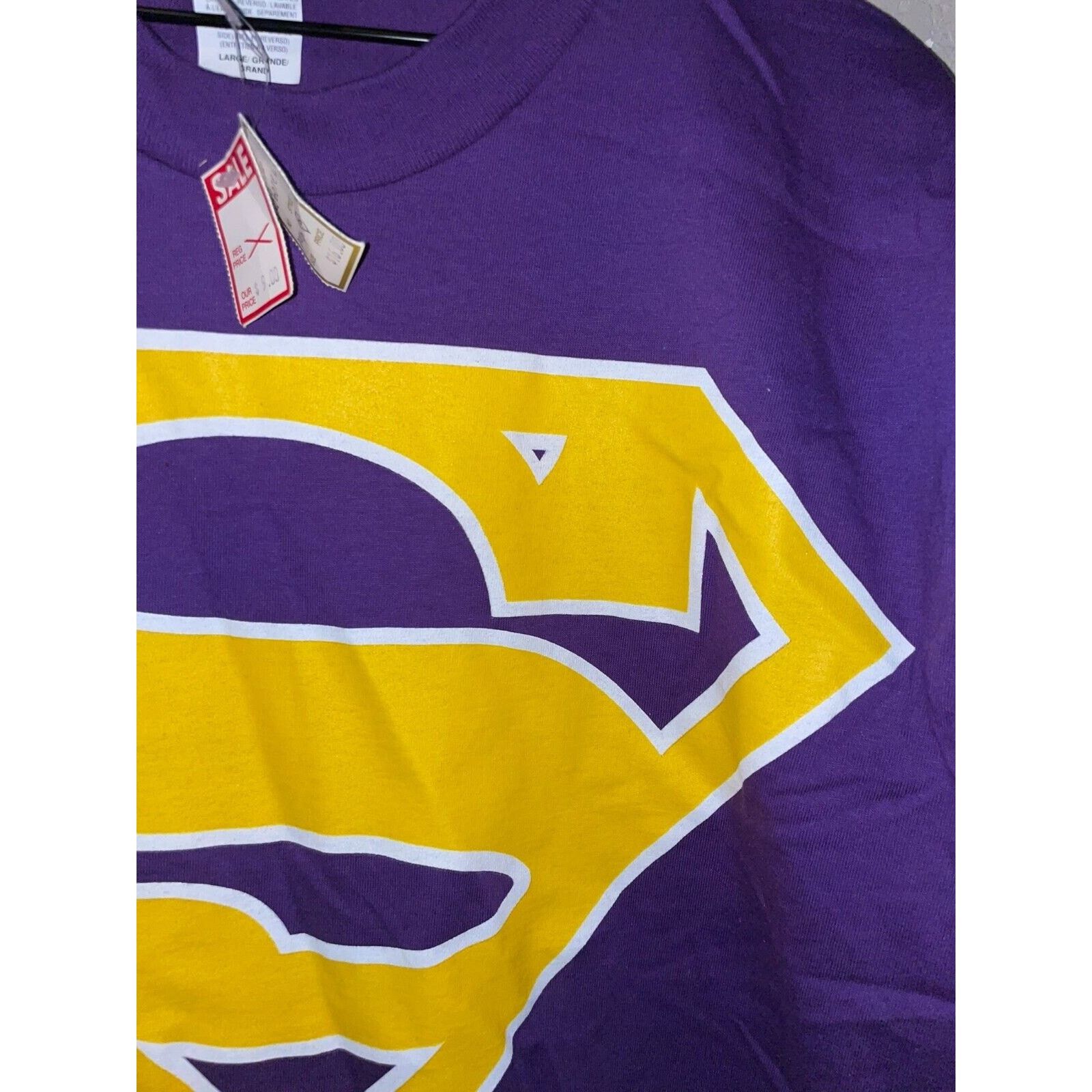 Vintage Vintage DC Comics Superman Shirt Purple Yellow Logo 90s VTG Size US L / EU 52-54 / 3 - 3 Thumbnail