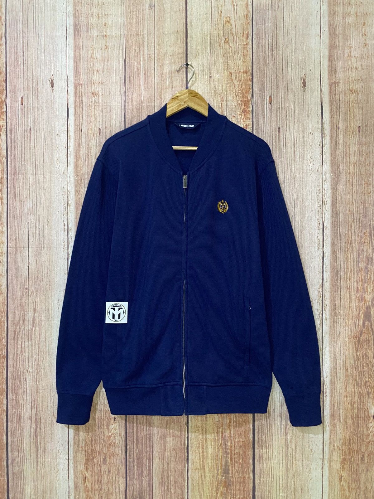 Lands' End Lands’ End Emboridered Logo Full-Zip Sweater Size US L / EU 52-54 / 3 - 1 Thumbnail