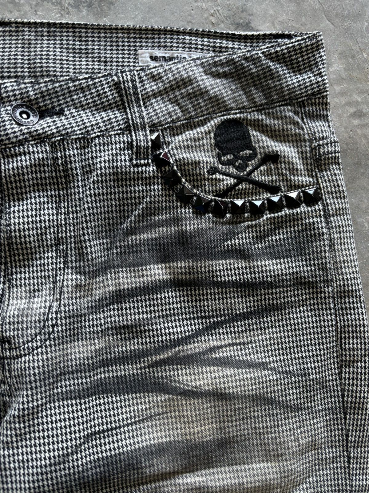 20471120 × Hysteric Glamour × semanticdesign SEMANTIC DESIGN WAXED WHISKERED PUNK STUDDED SKULL GOTHIC Size US 33 - 9 Thumbnail