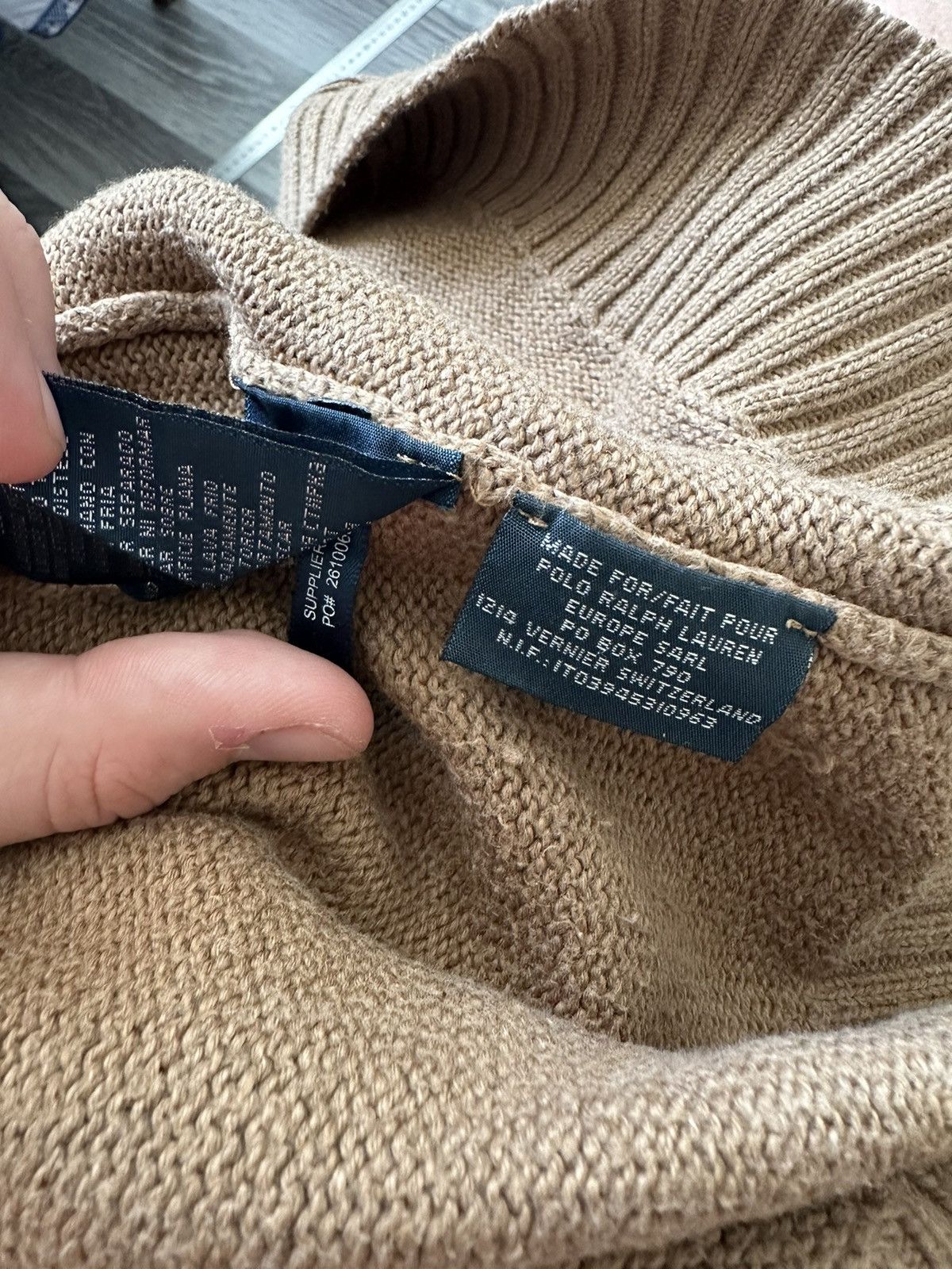 Polo Ralph Lauren Polo Ralph Lauren Beige Heavy Knit 1/4 Sweater oldmoney Size US L / EU 52-54 / 3 - 7 Thumbnail