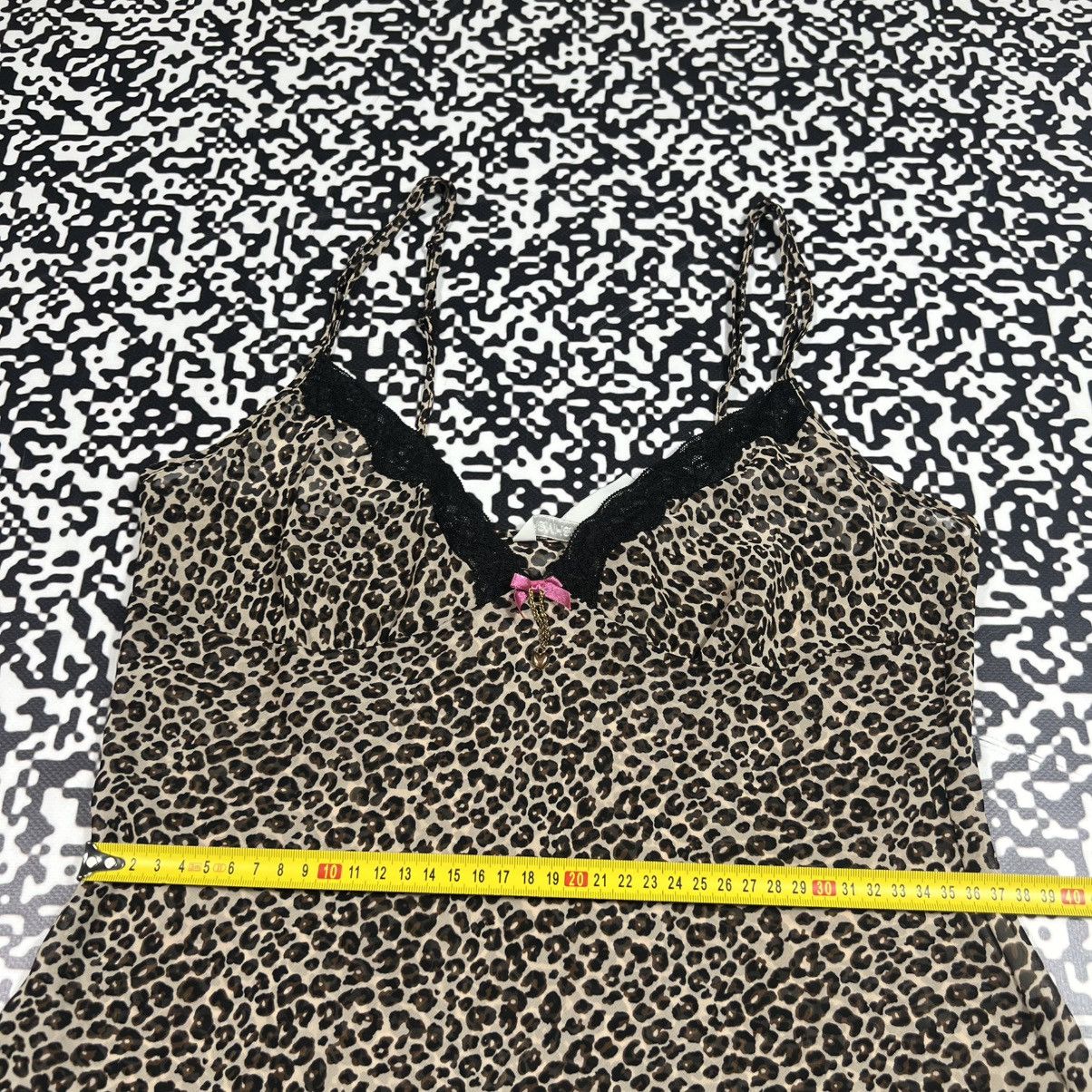 Vintage Vintage Y2K Leopard Mesh Sexy Nightie Mini Dress Retro Style Size S / US 4 / IT 40 - 18 Thumbnail