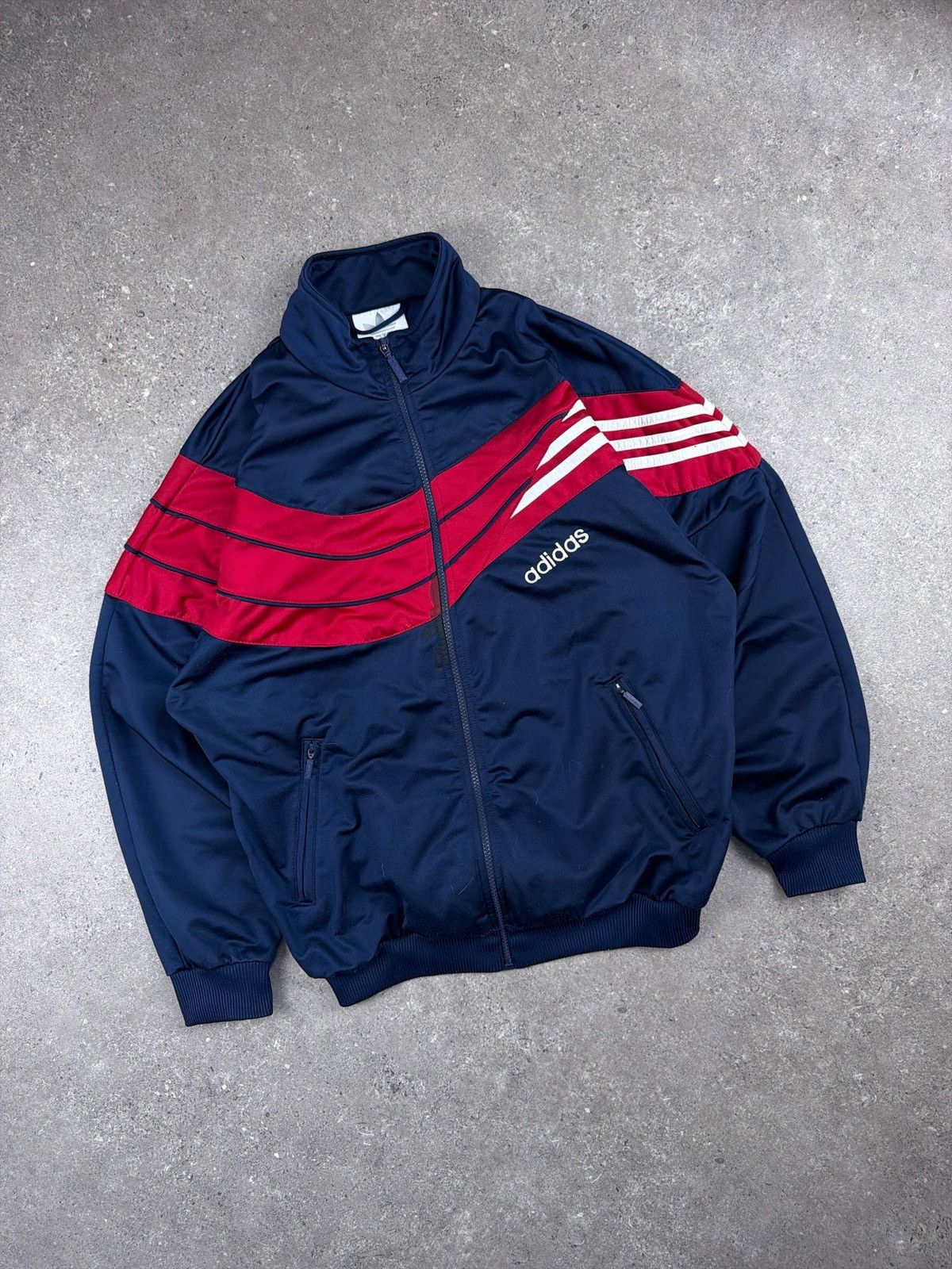 Adidas × Vintage Y2K Adidas Track Jacket Oragne & Blue Stripes 