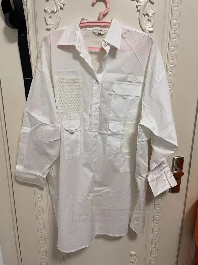 FENDI White Long Sleeve Shirt .