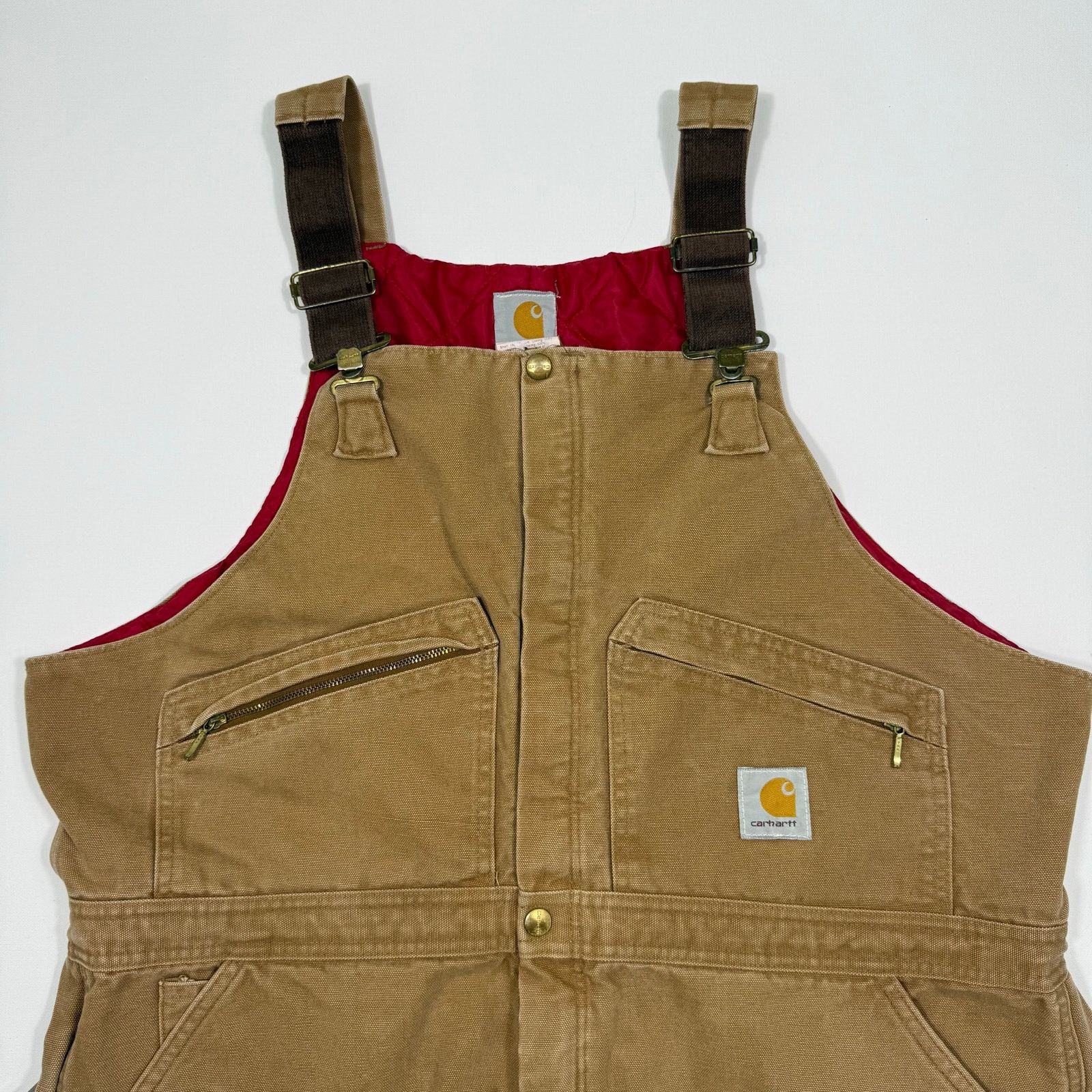 Carhartt Vintage Carhartt Duck Canvas Insulated Overalls Brown USA Size US XL / EU 56 / 4 - 1 Thumbnail
